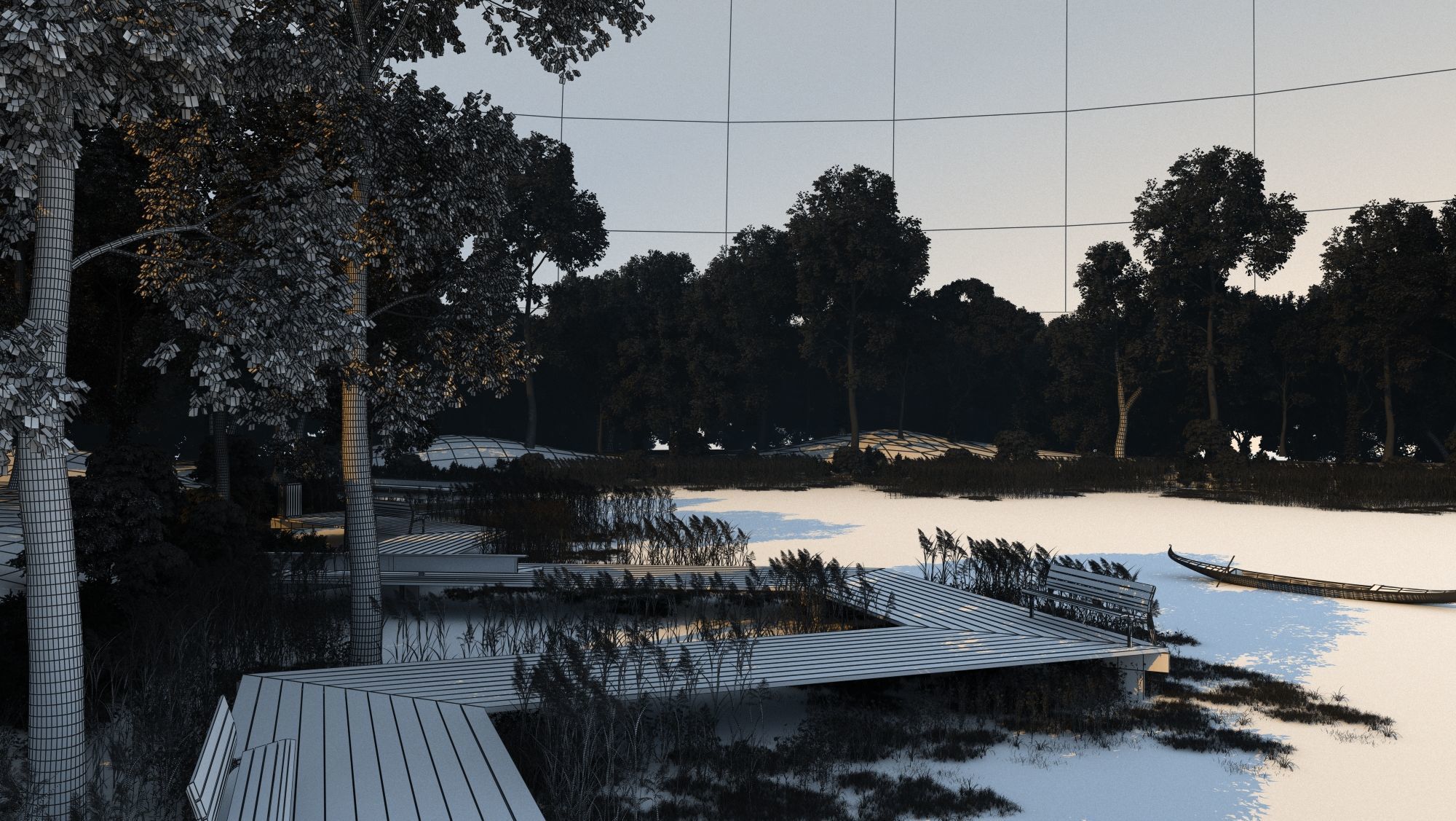 Nature River Park Scene 3D 3D model_9