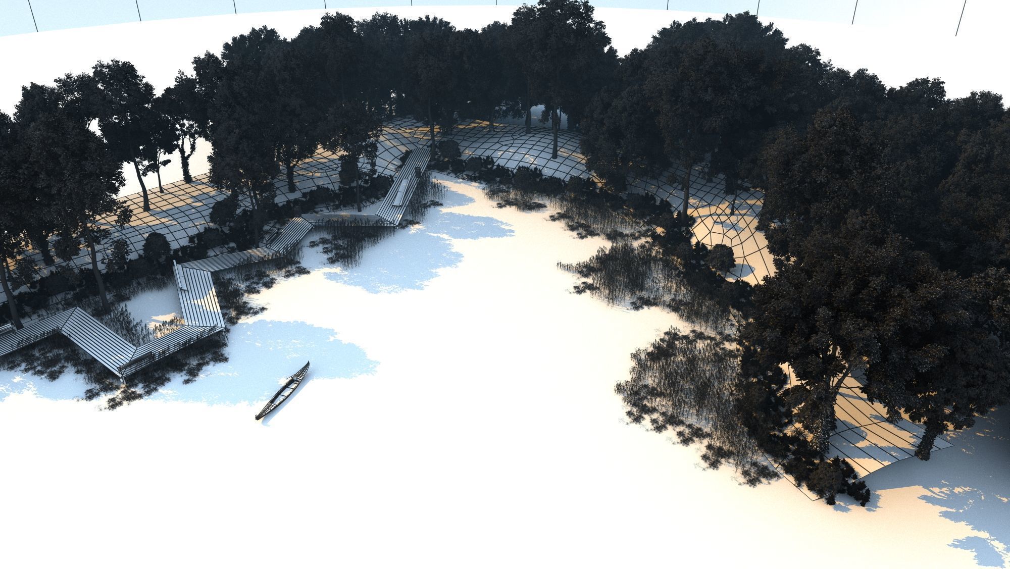 Nature River Park Scene 3D 3D model_15