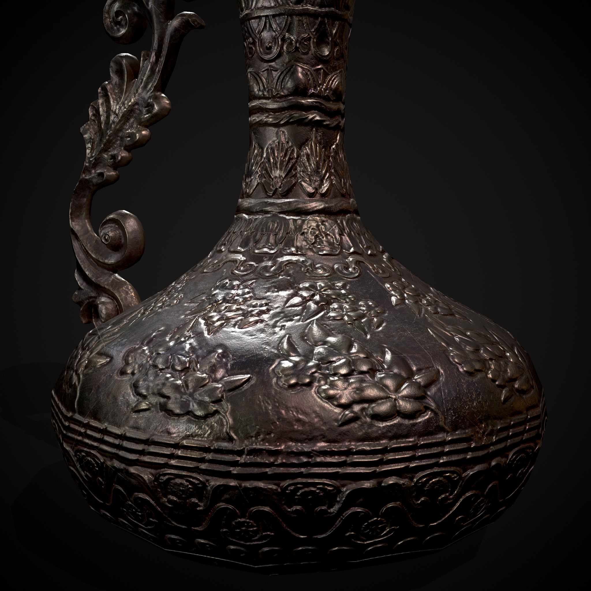 Ornate Wine Decanter Low-poly 3D model_15