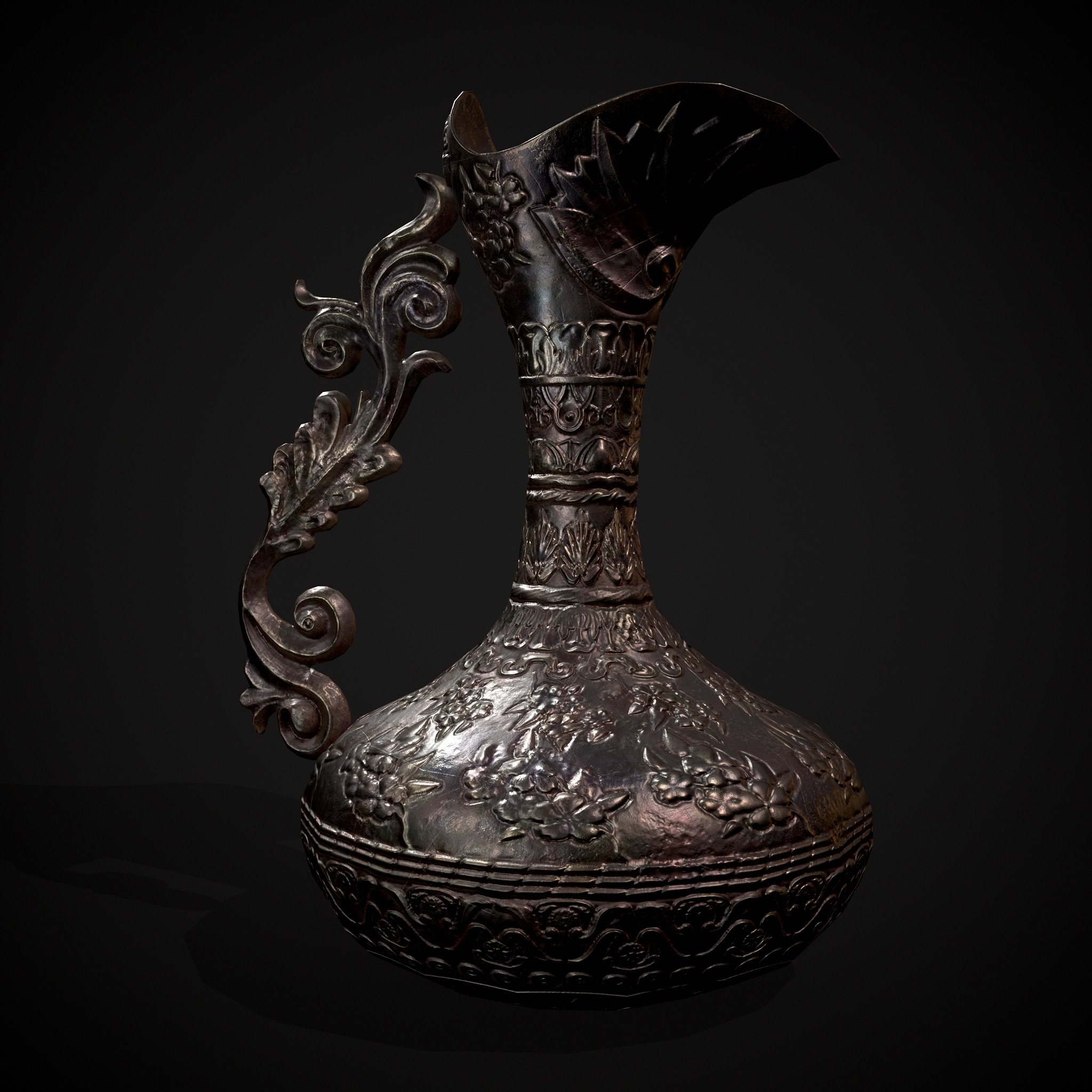 Ornate Wine Decanter Low-poly 3D model_7