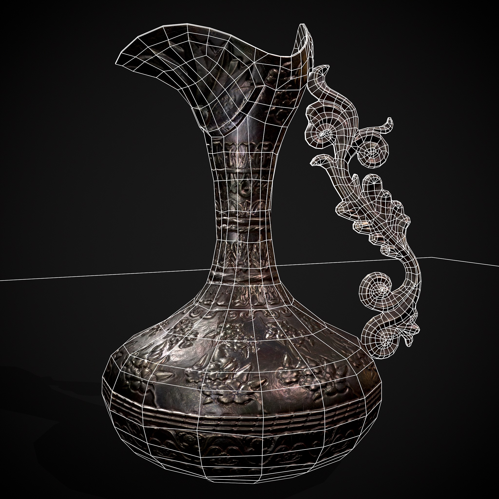 Ornate Wine Decanter Low-poly 3D model_20