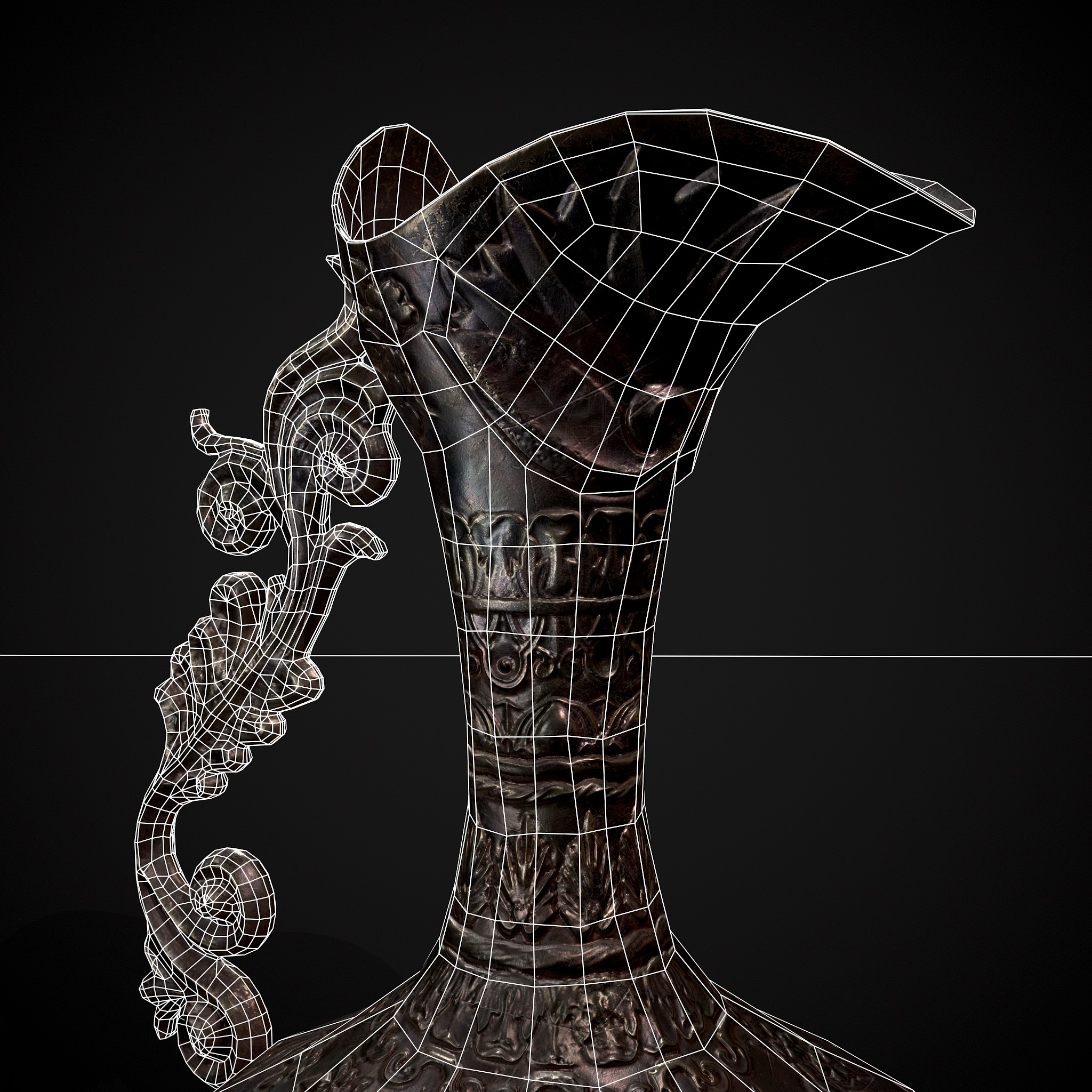 Ornate Wine Decanter Low-poly 3D model_18