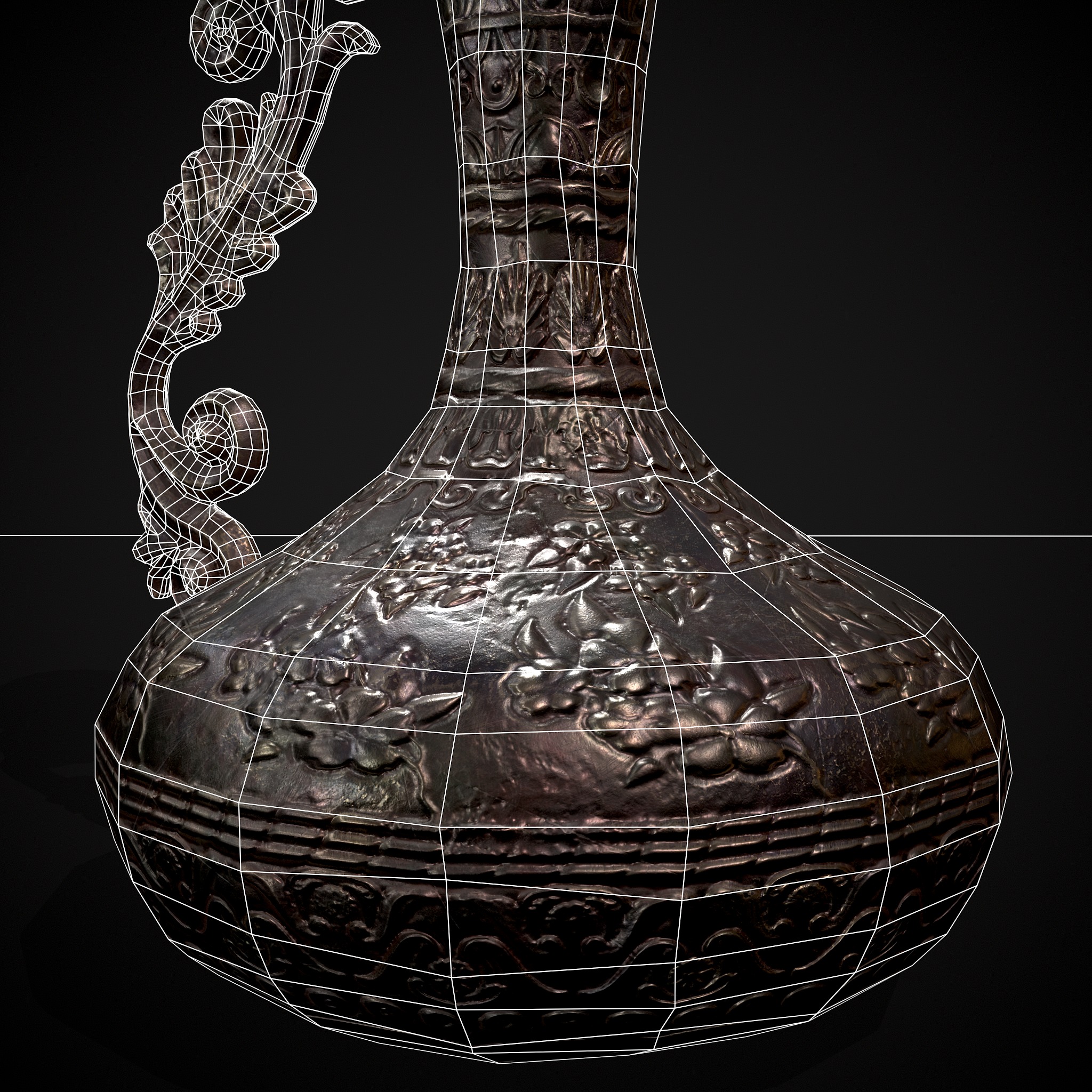 Ornate Wine Decanter Low-poly 3D model_16