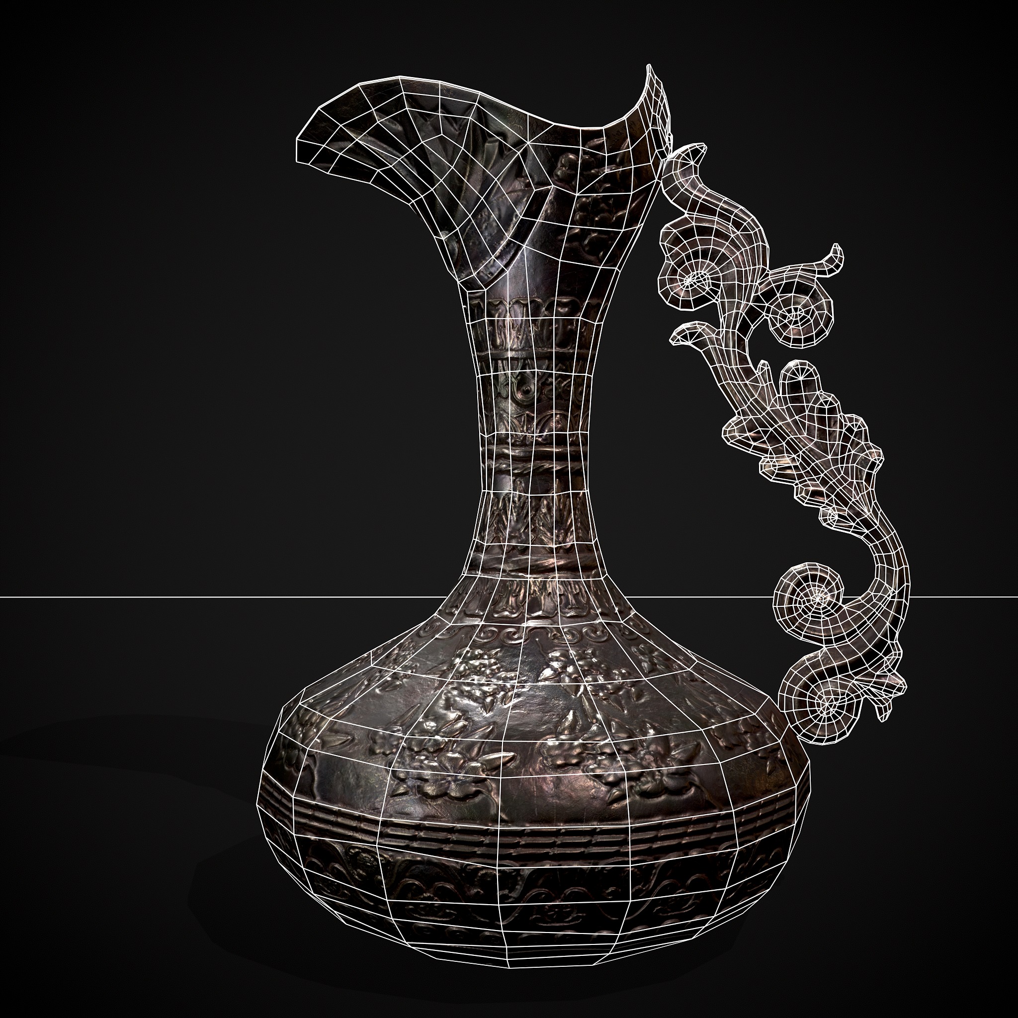 Ornate Wine Decanter Low-poly 3D model_2