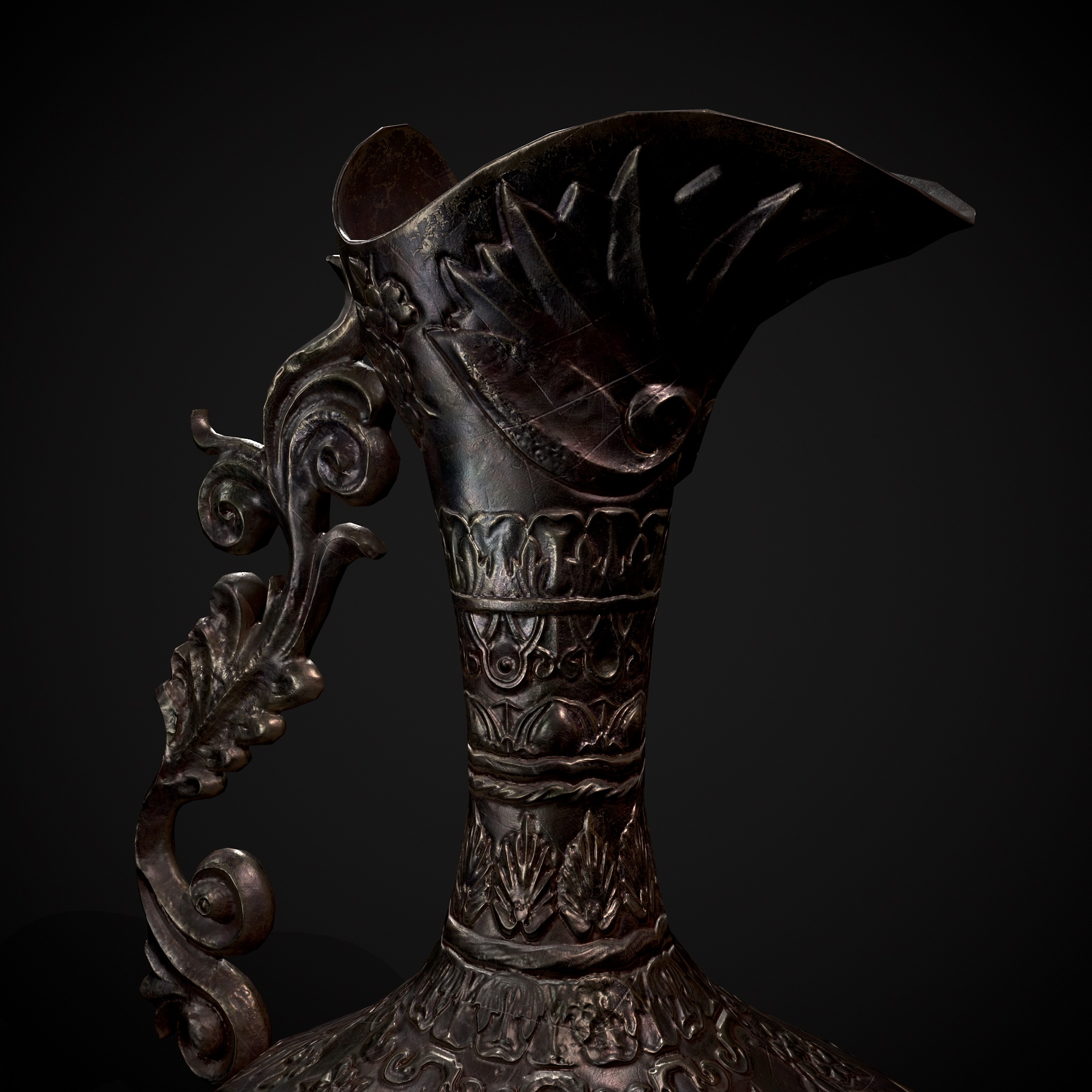 Ornate Wine Decanter Low-poly 3D model_17