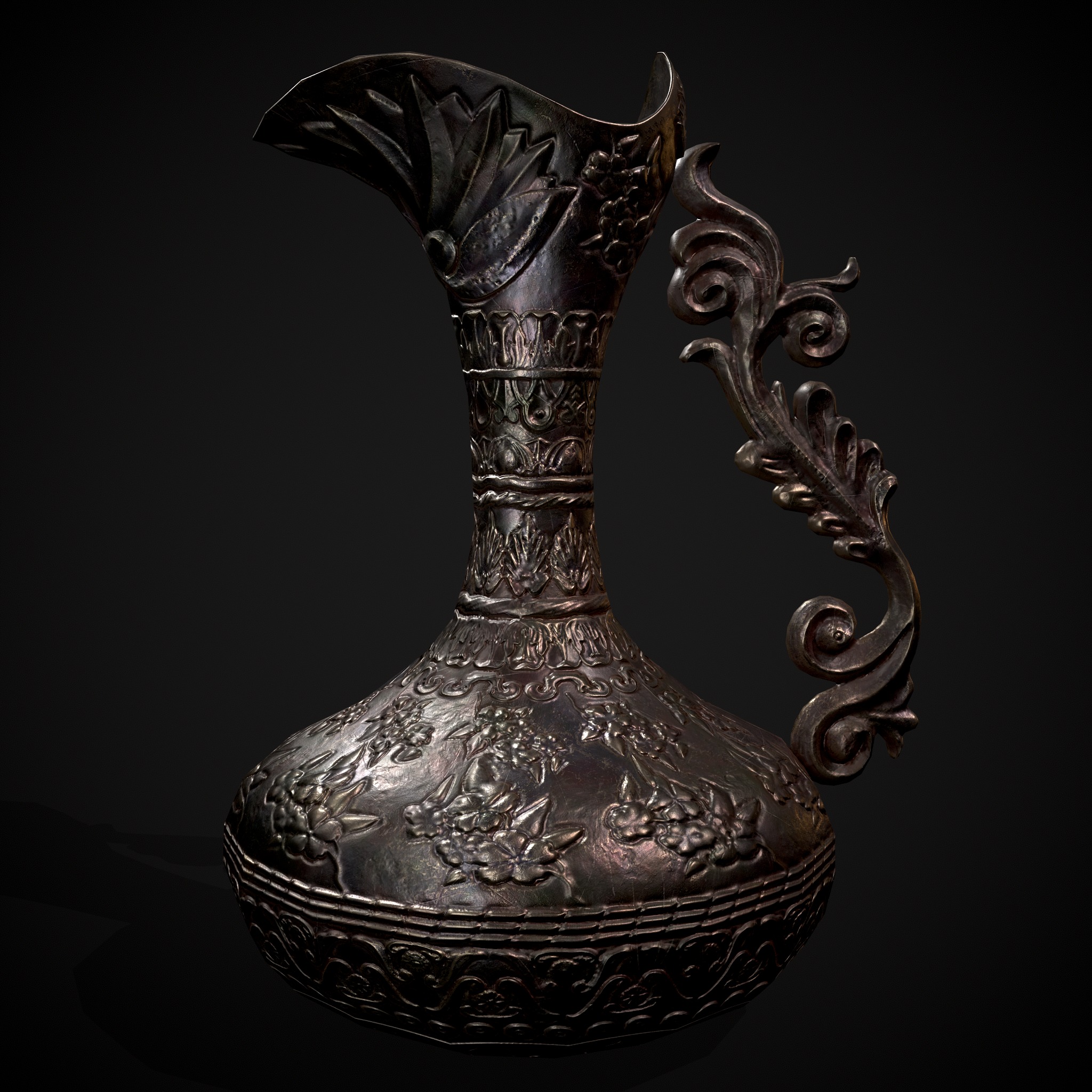 Ornate Wine Decanter Low-poly 3D model_19