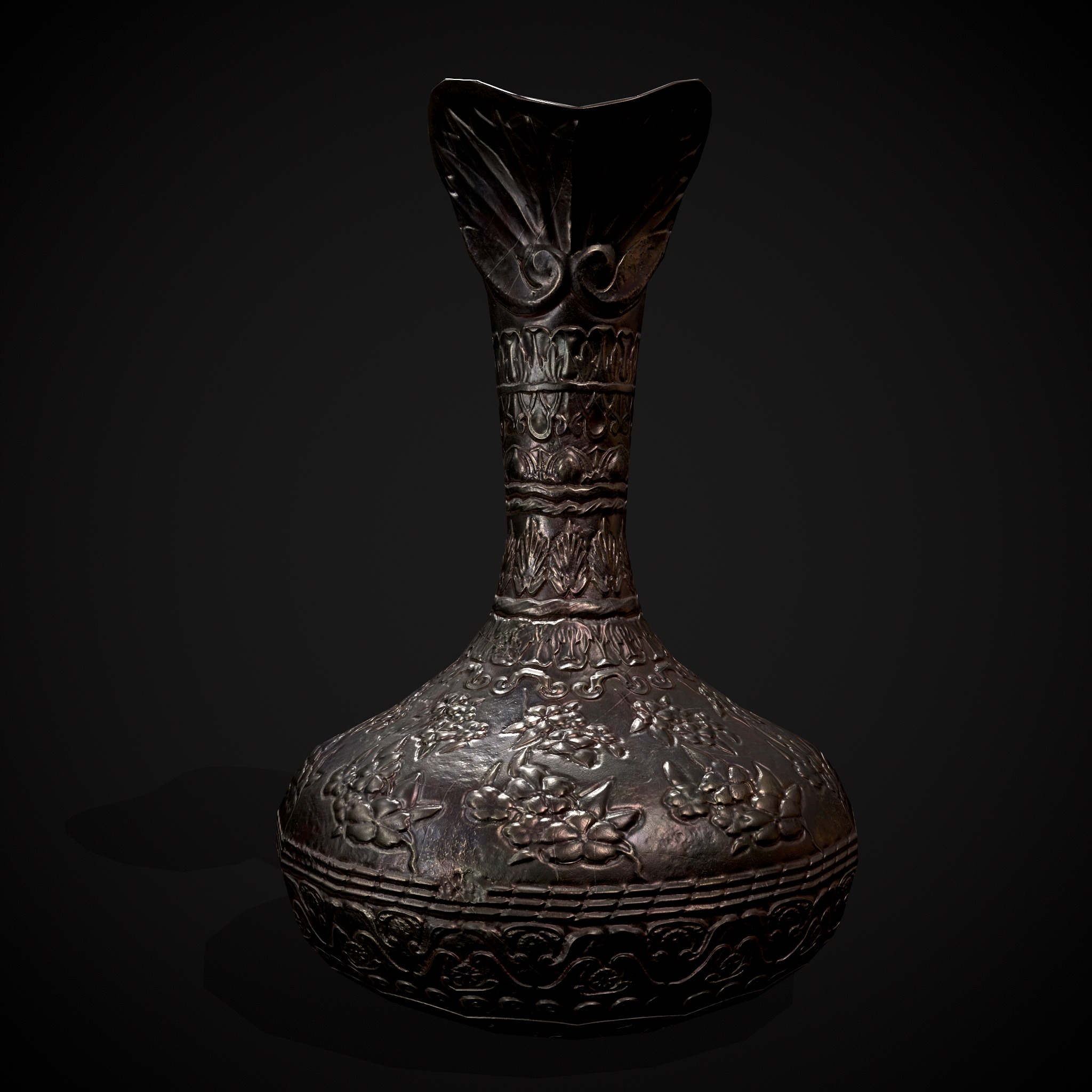 Ornate Wine Decanter Low-poly 3D model_9