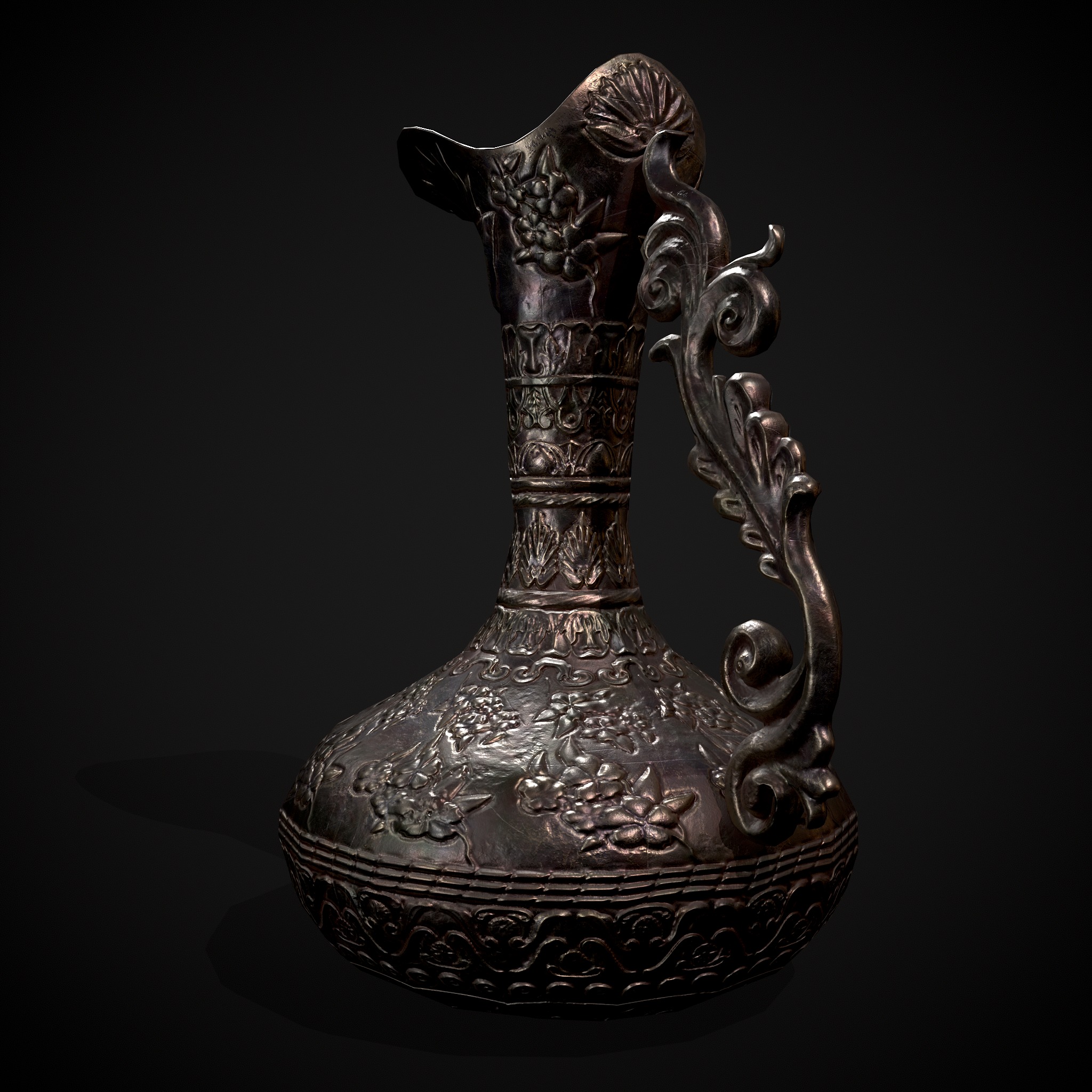 Ornate Wine Decanter Low-poly 3D model_3