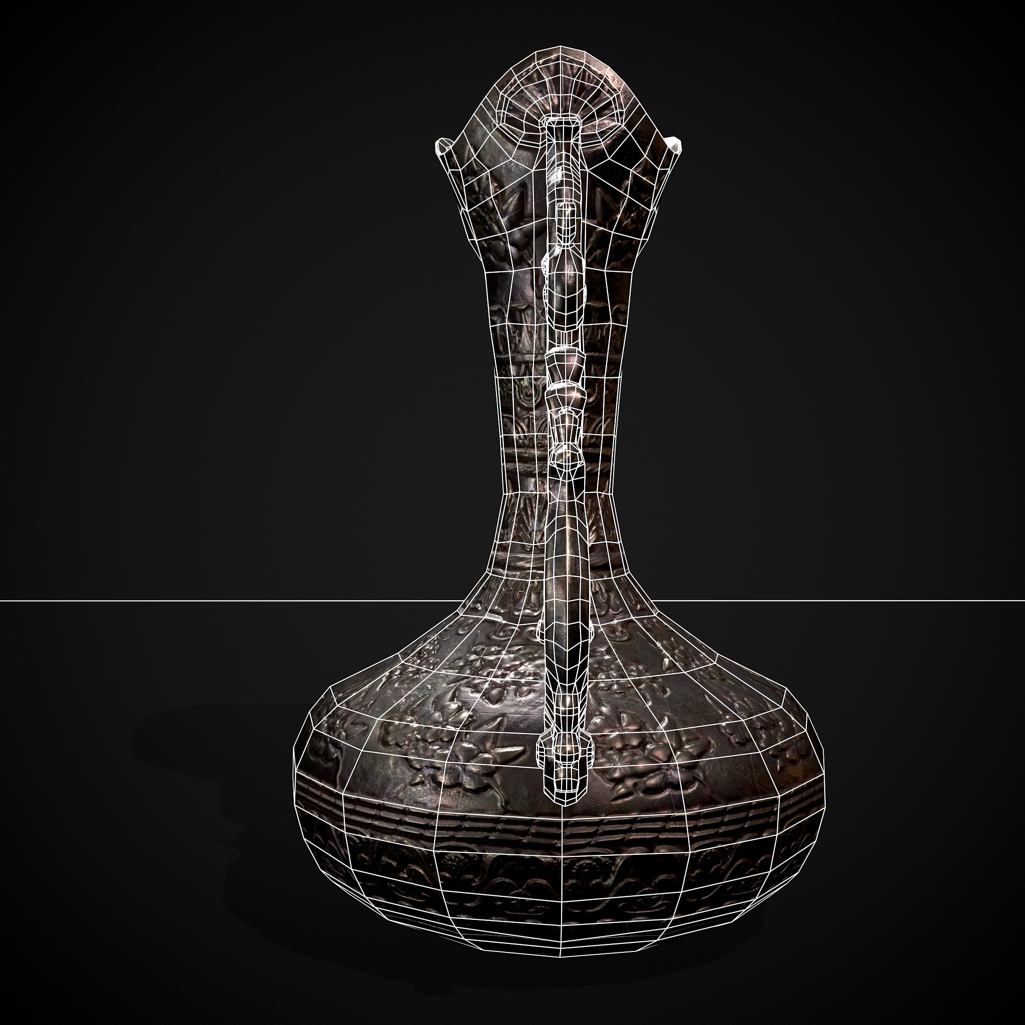 Ornate Wine Decanter Low-poly 3D model_6