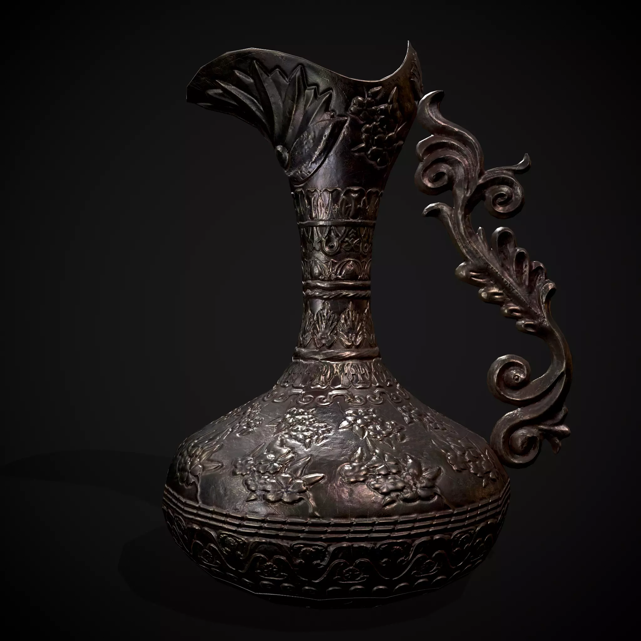 Ornate Wine Decanter Low-poly 3D model_0