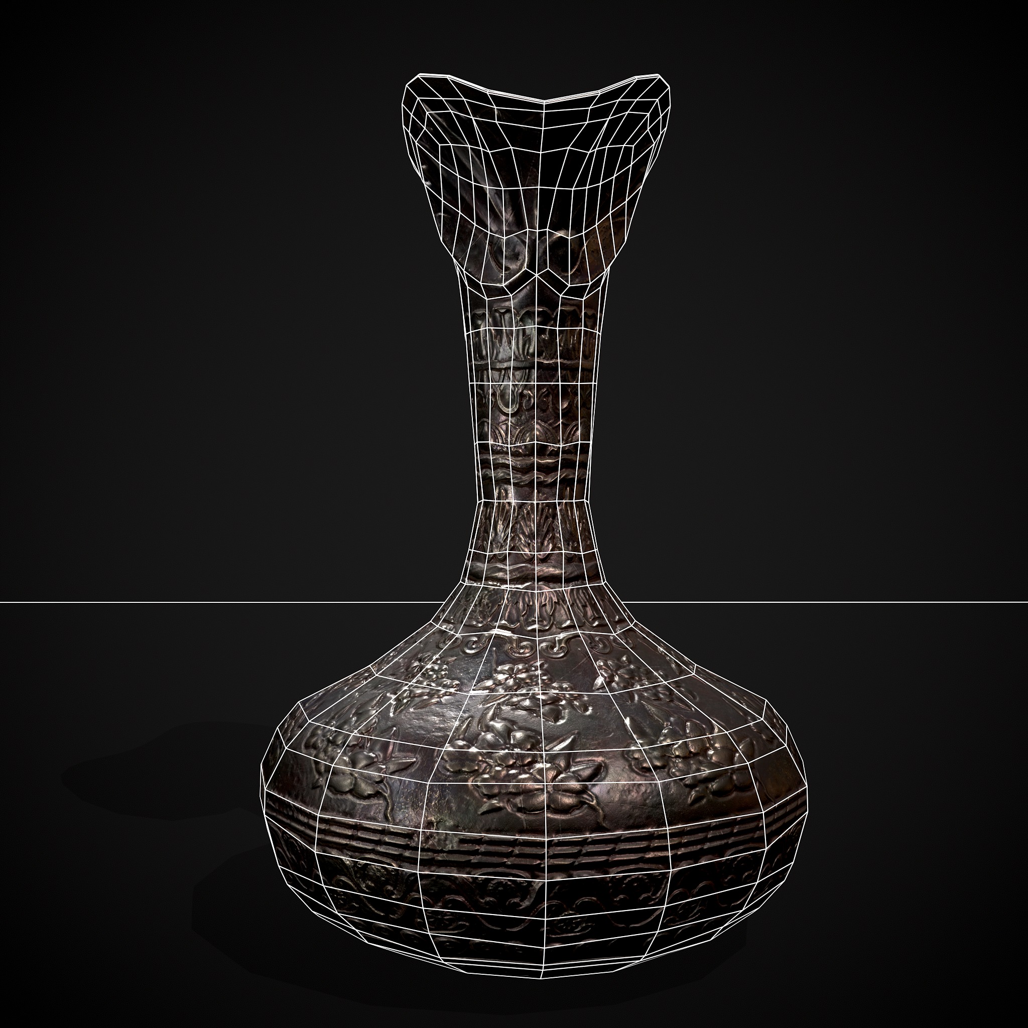 Ornate Wine Decanter Low-poly 3D model_10