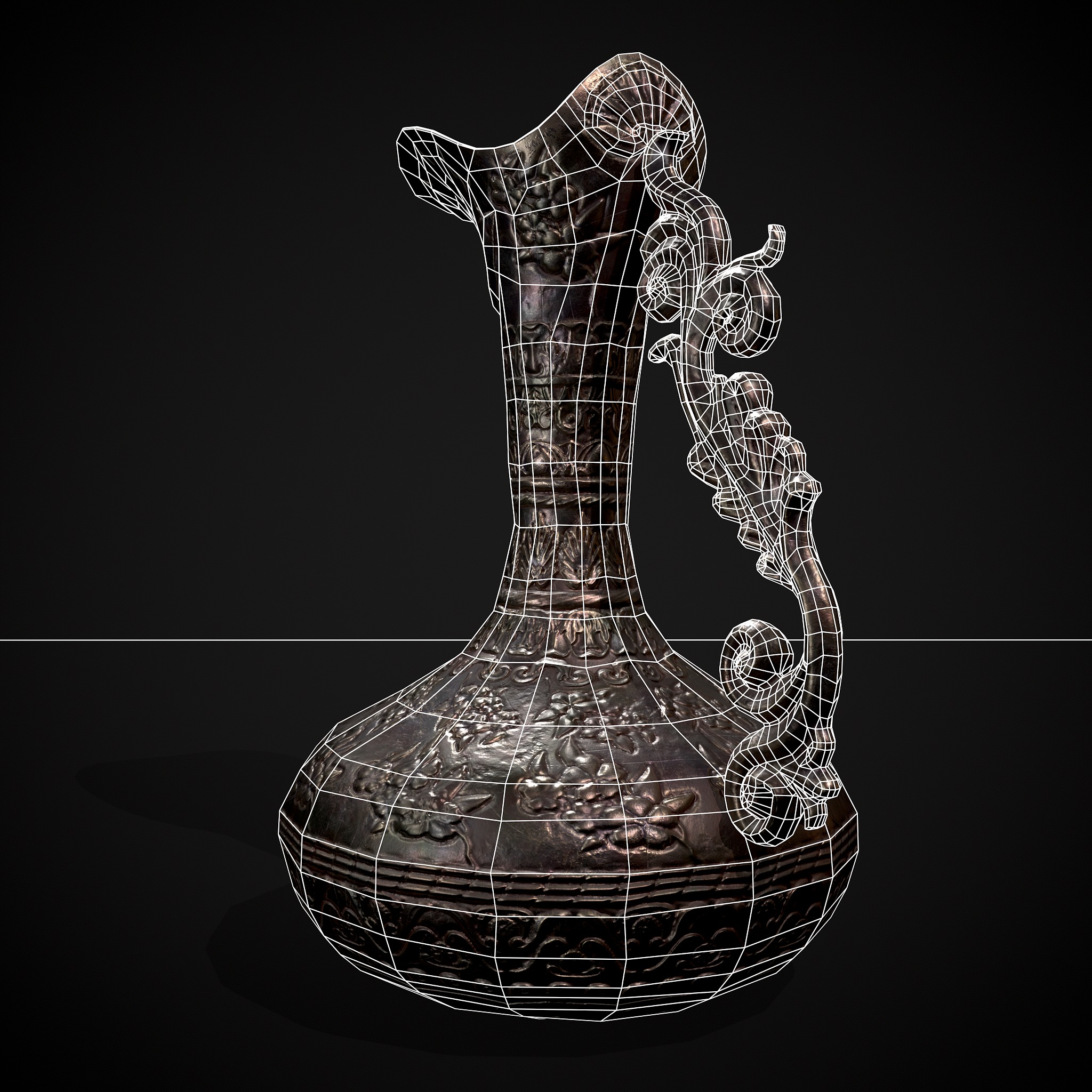 Ornate Wine Decanter Low-poly 3D model_4