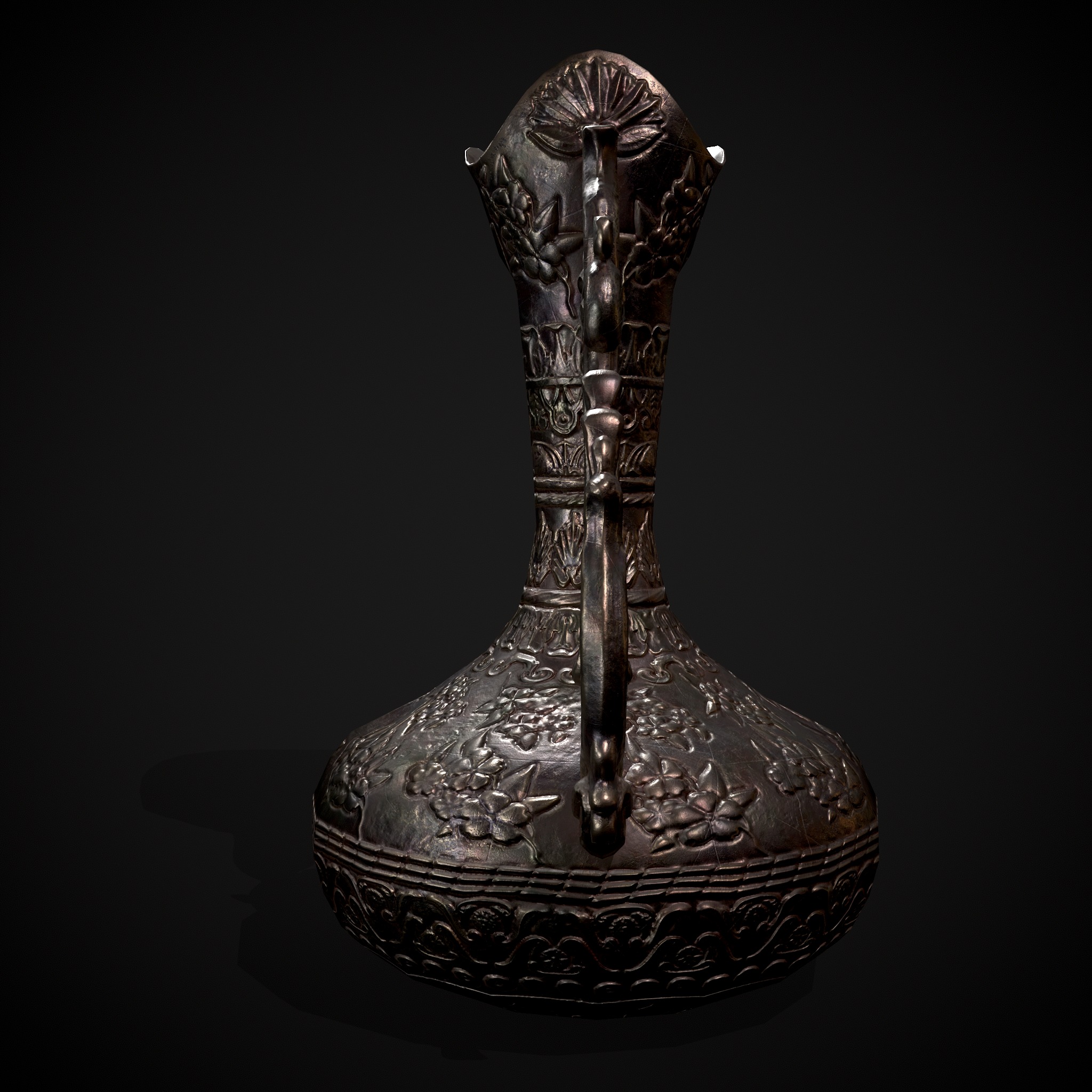 Ornate Wine Decanter Low-poly 3D model_5