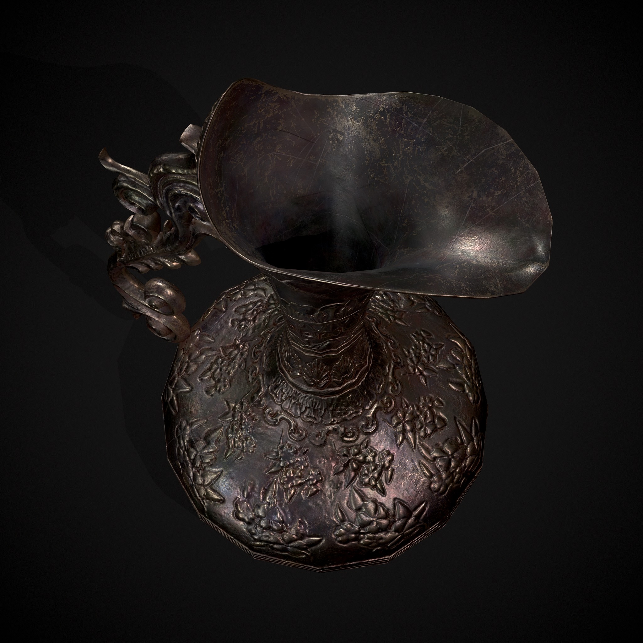 Ornate Wine Decanter Low-poly 3D model_11