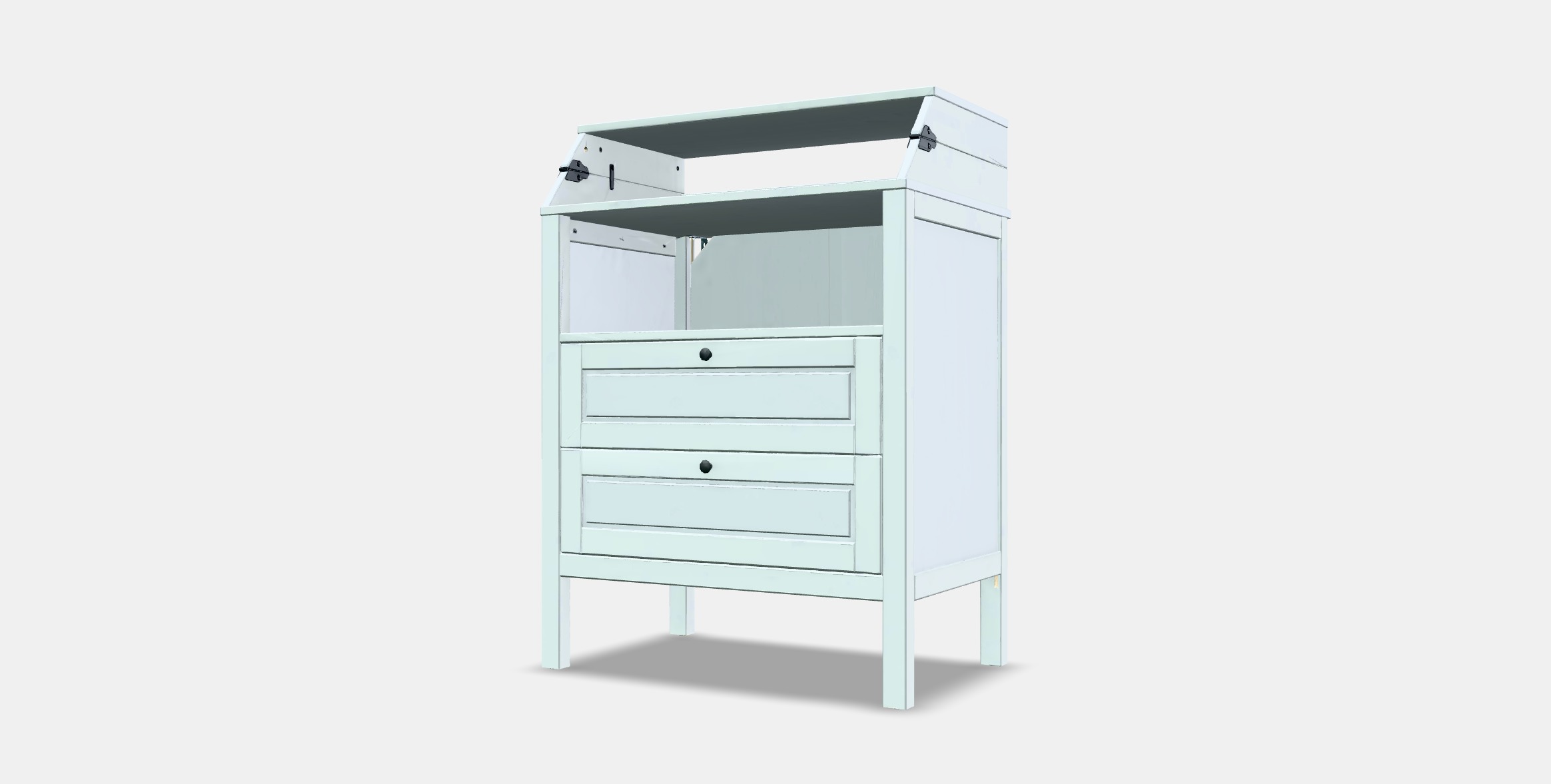 SUNDVIK Changing table-chest of drawers Low-poly 3D model_12