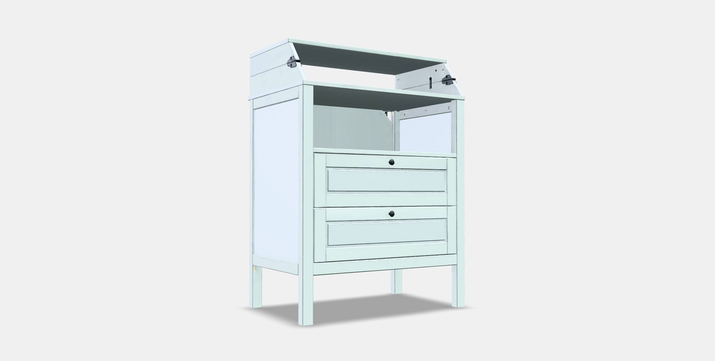 SUNDVIK Changing table-chest of drawers Low-poly 3D model_3