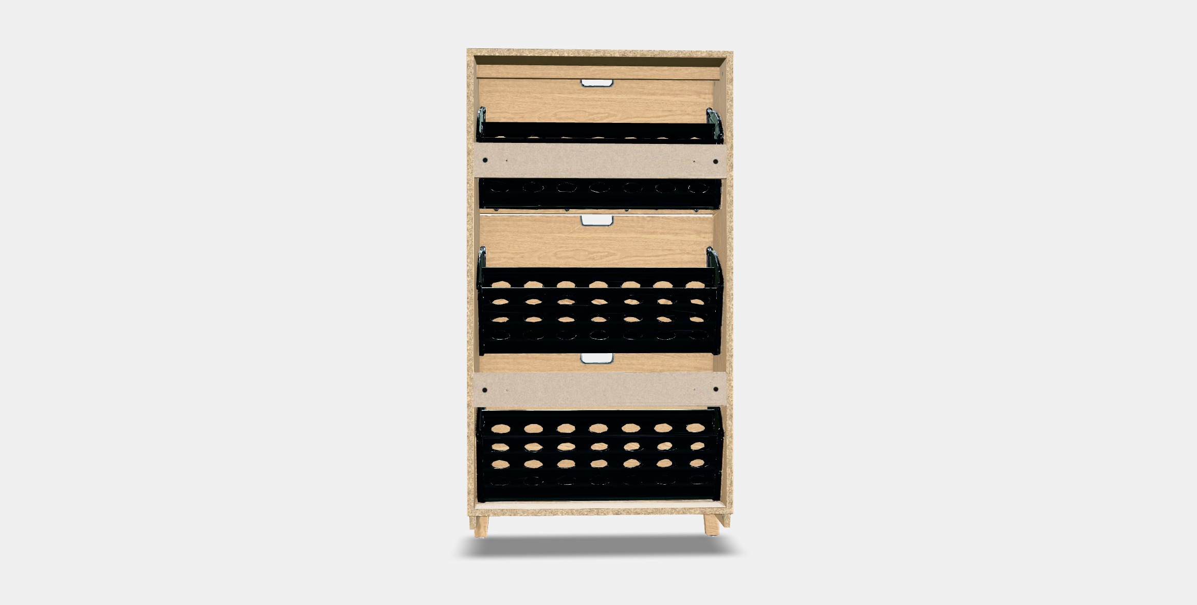STALL Shoe cabinet with 3 compartments 1 Low-poly 3D model_14
