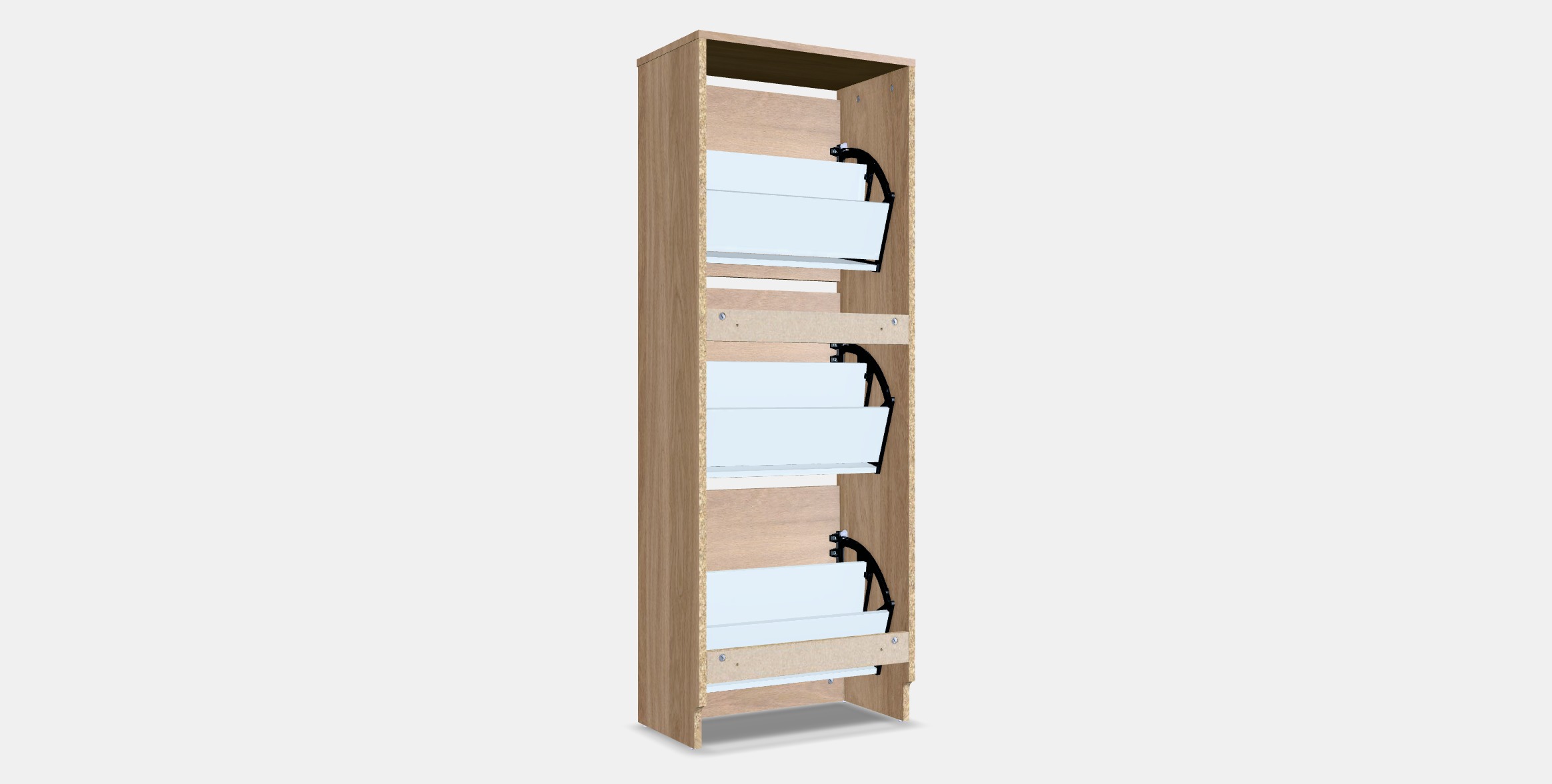 BISSA Shoe cabinet with 3 compartments 2 Low-poly 3D model_16