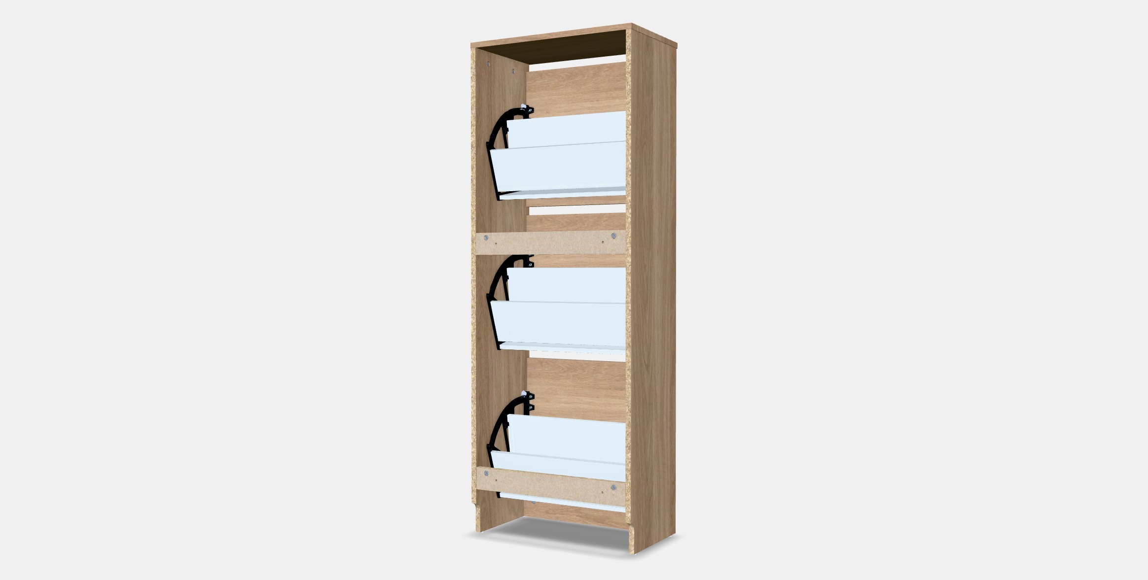BISSA Shoe cabinet with 3 compartments 2 Low-poly 3D model_3