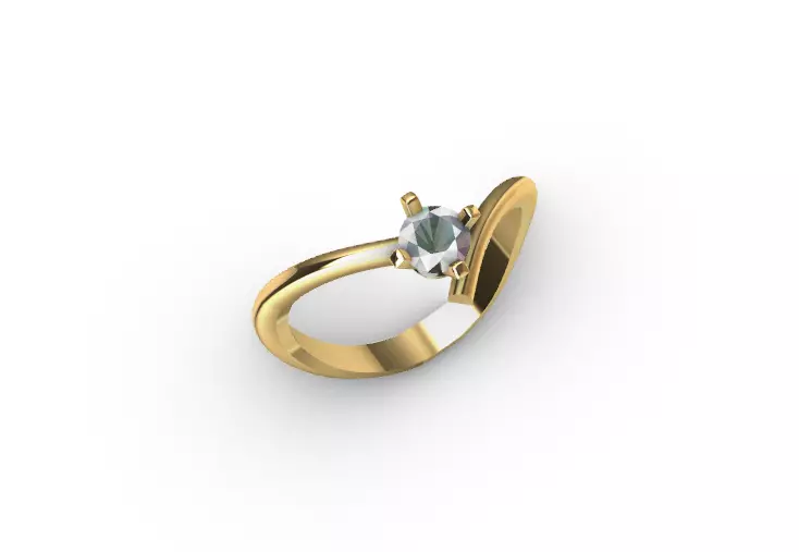 Anillo solitario para dama-mujer -v- 3D print model