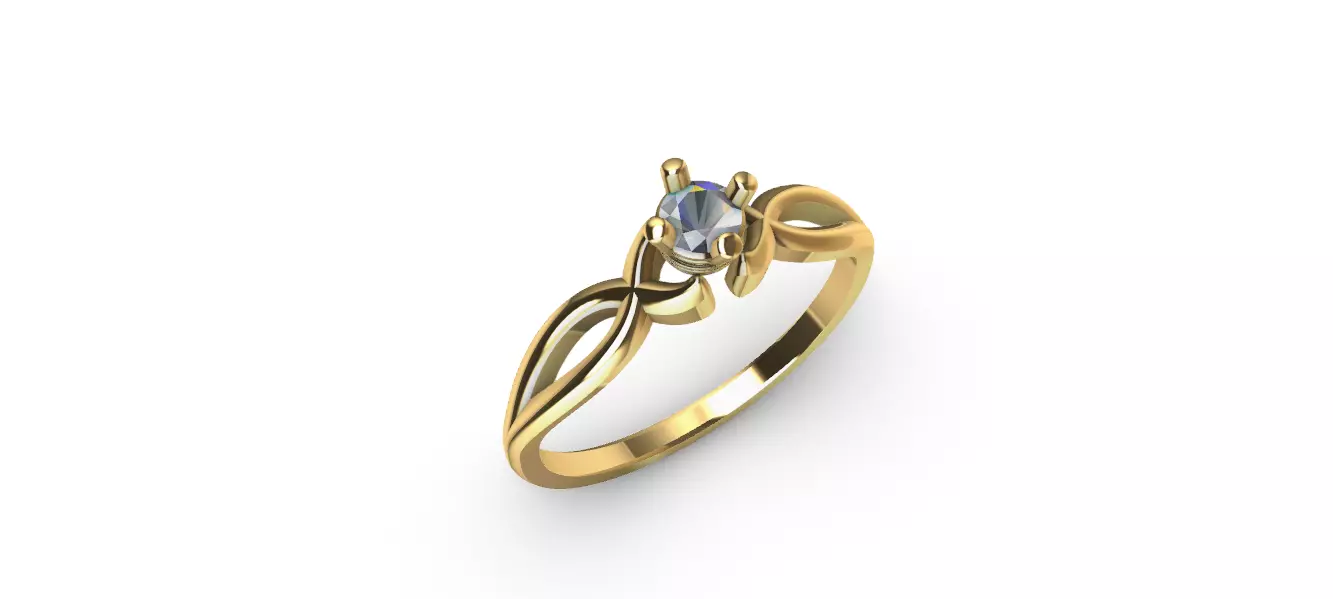 Anillo solitario para dama-mujer -v- 3D print model