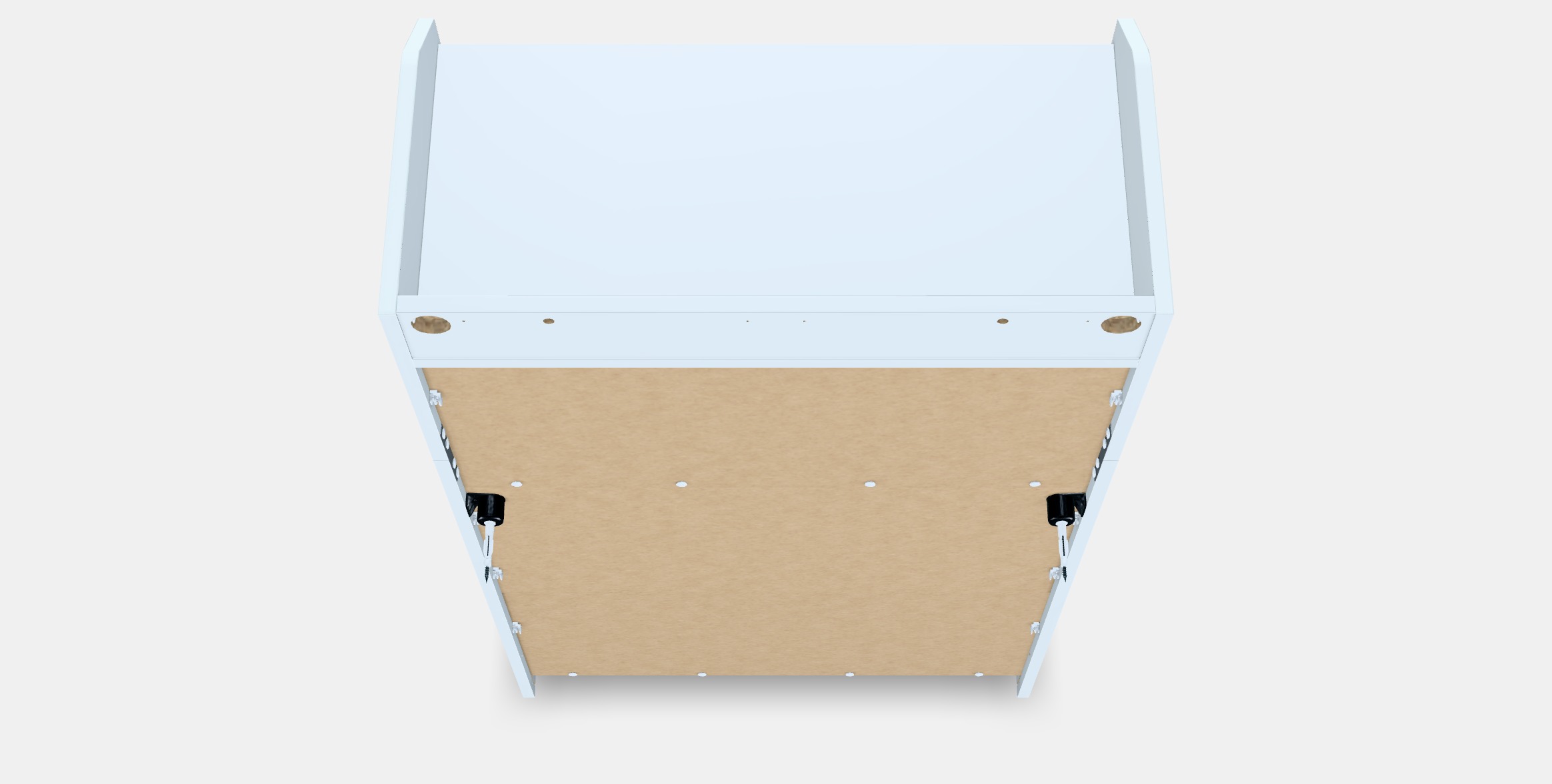 HAUGA Chest of 3 drawers with shelf Low-poly 3D model_4