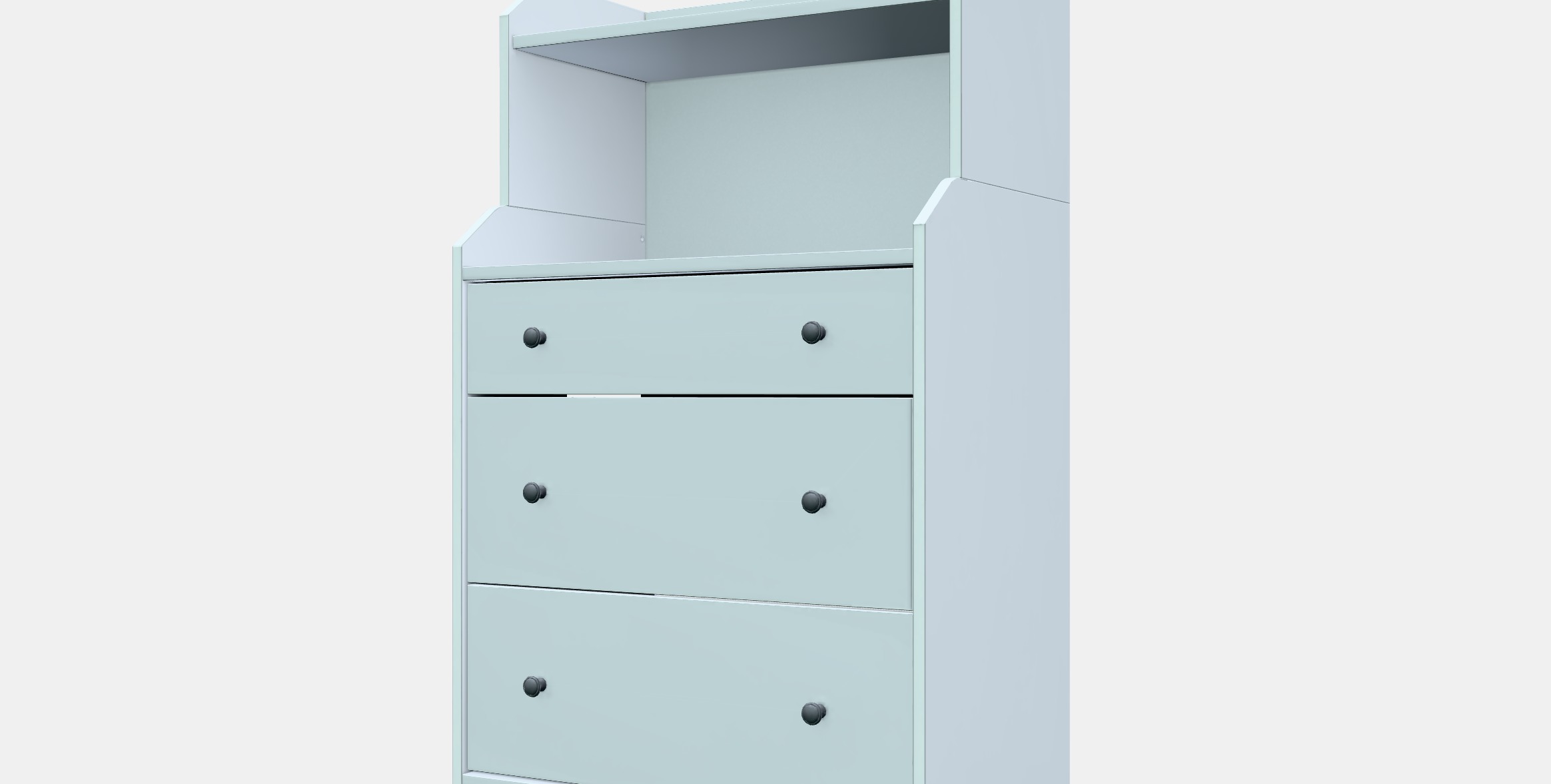 HAUGA Chest of 3 drawers with shelf Low-poly 3D model_13