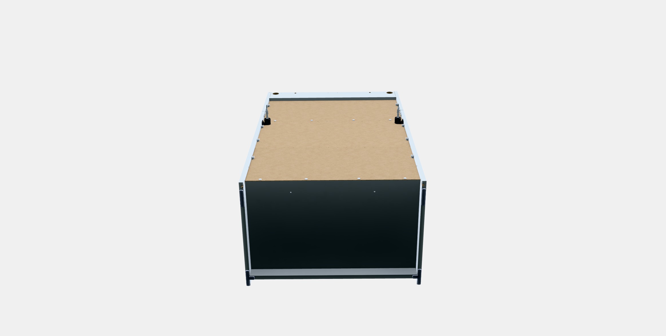 HAUGA Chest of 3 drawers with shelf Low-poly 3D model_7