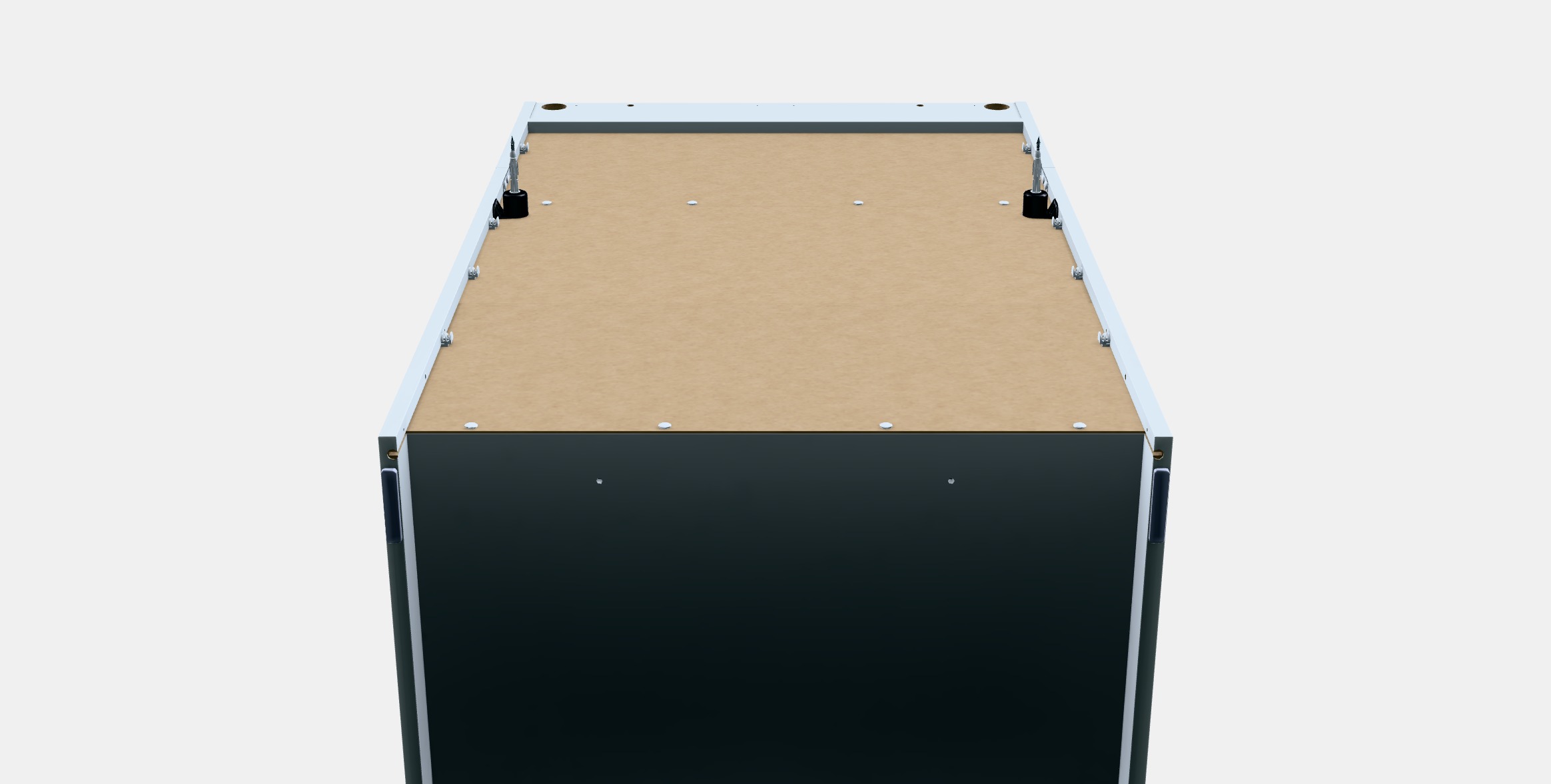 HAUGA Chest of 3 drawers with shelf Low-poly 3D model_8