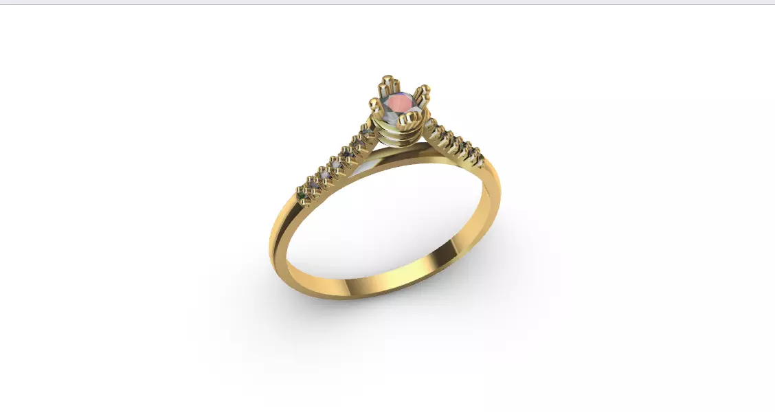 Anillo solitario para dama-mujer -v- 3D print model