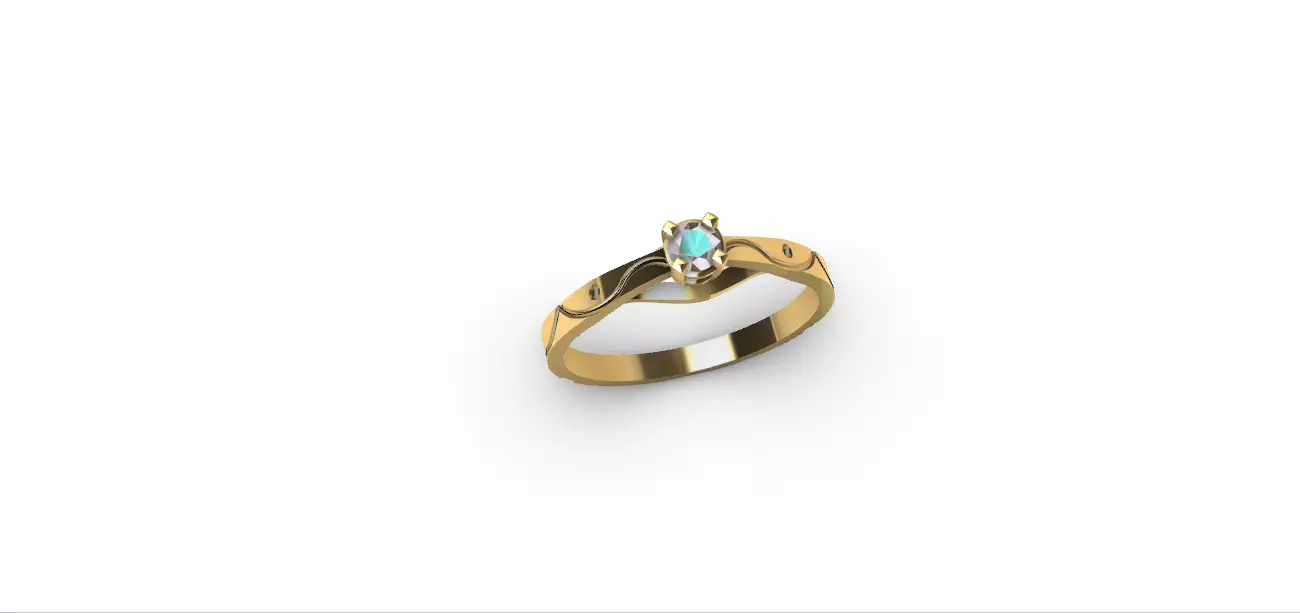 Anillo solitario para dama-mujer -v- 3D print model