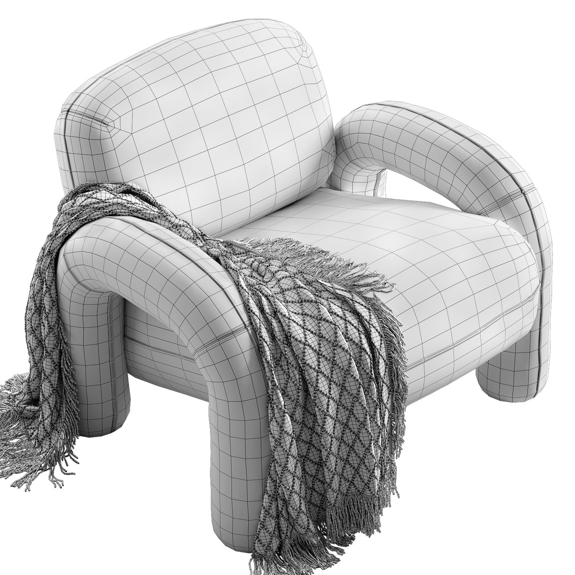 Armchair Bubo 3D model_4