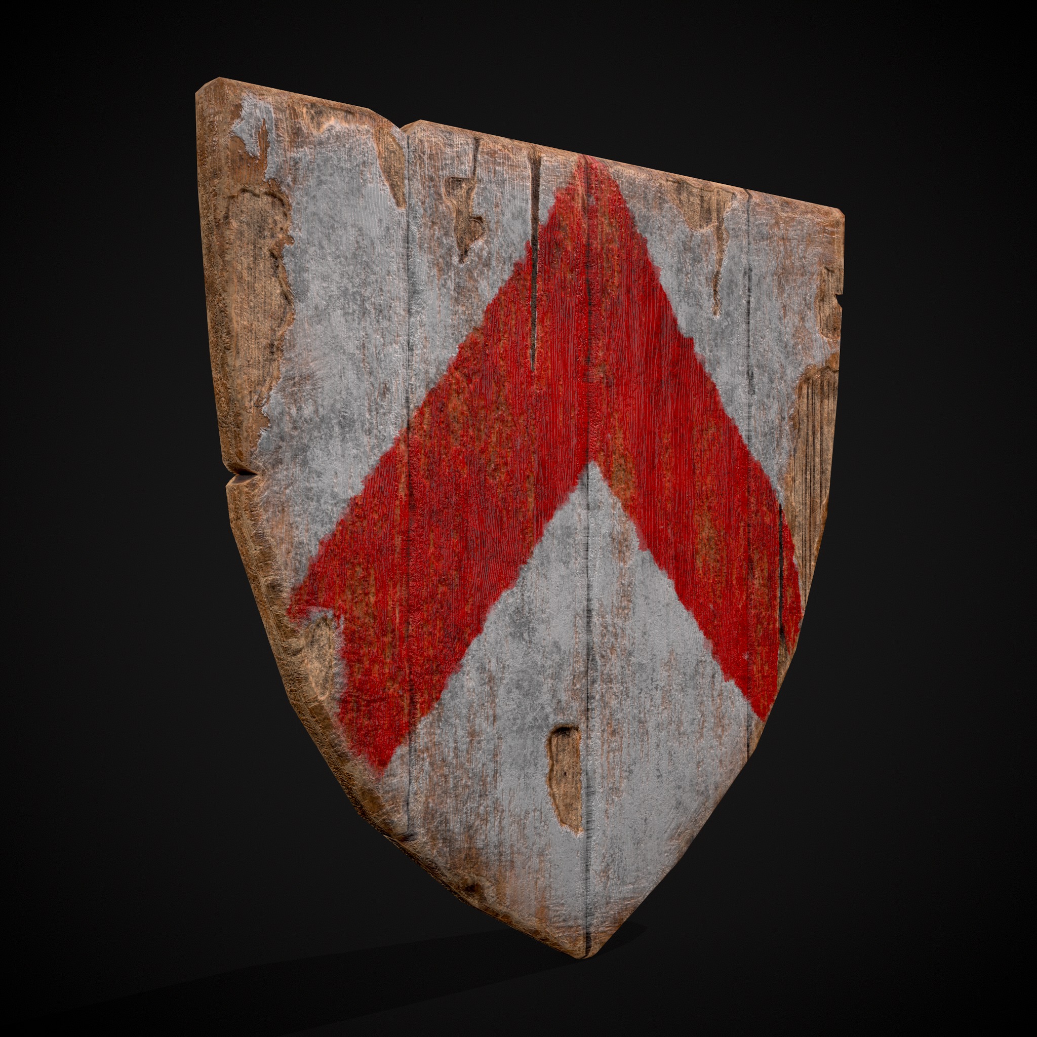 Coat of Arms Red and White Low-poly 3D model_3