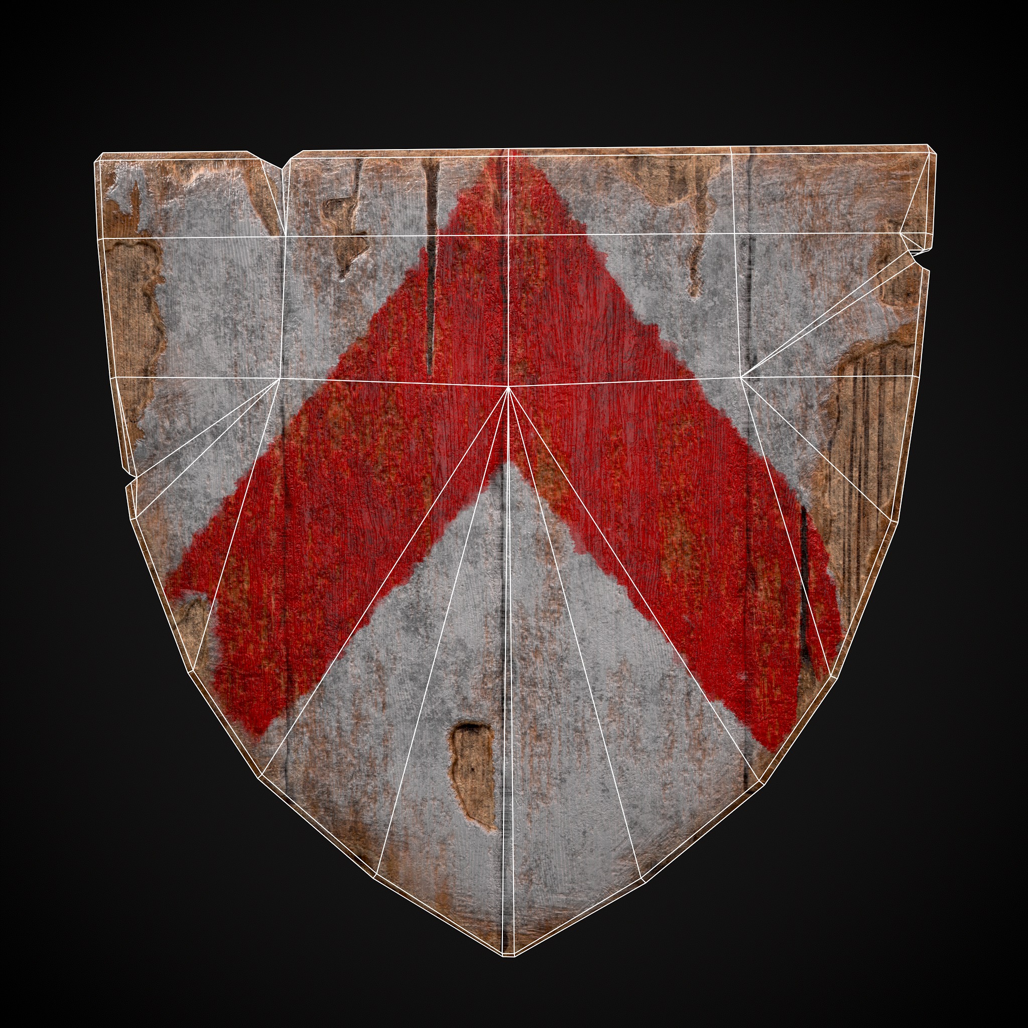 Coat of Arms Red and White Low-poly 3D model_2
