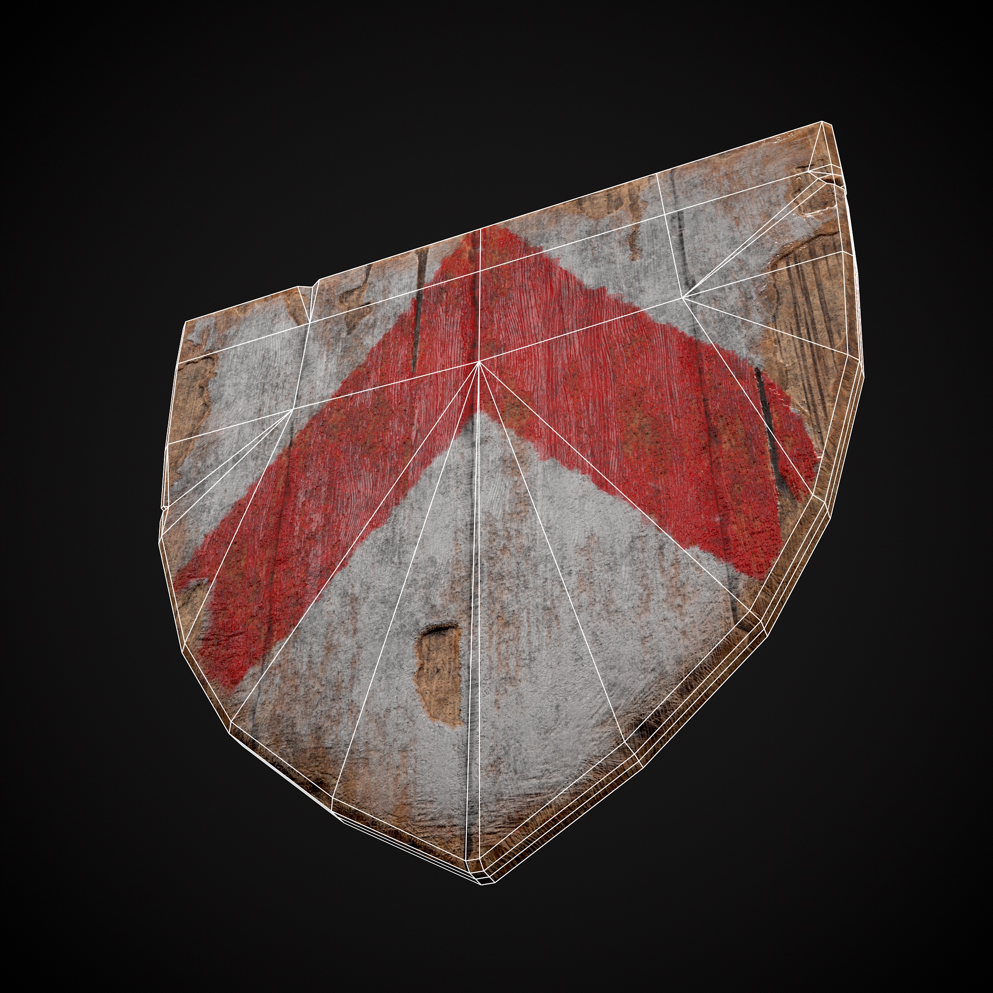 Coat of Arms Red and White Low-poly 3D model_18