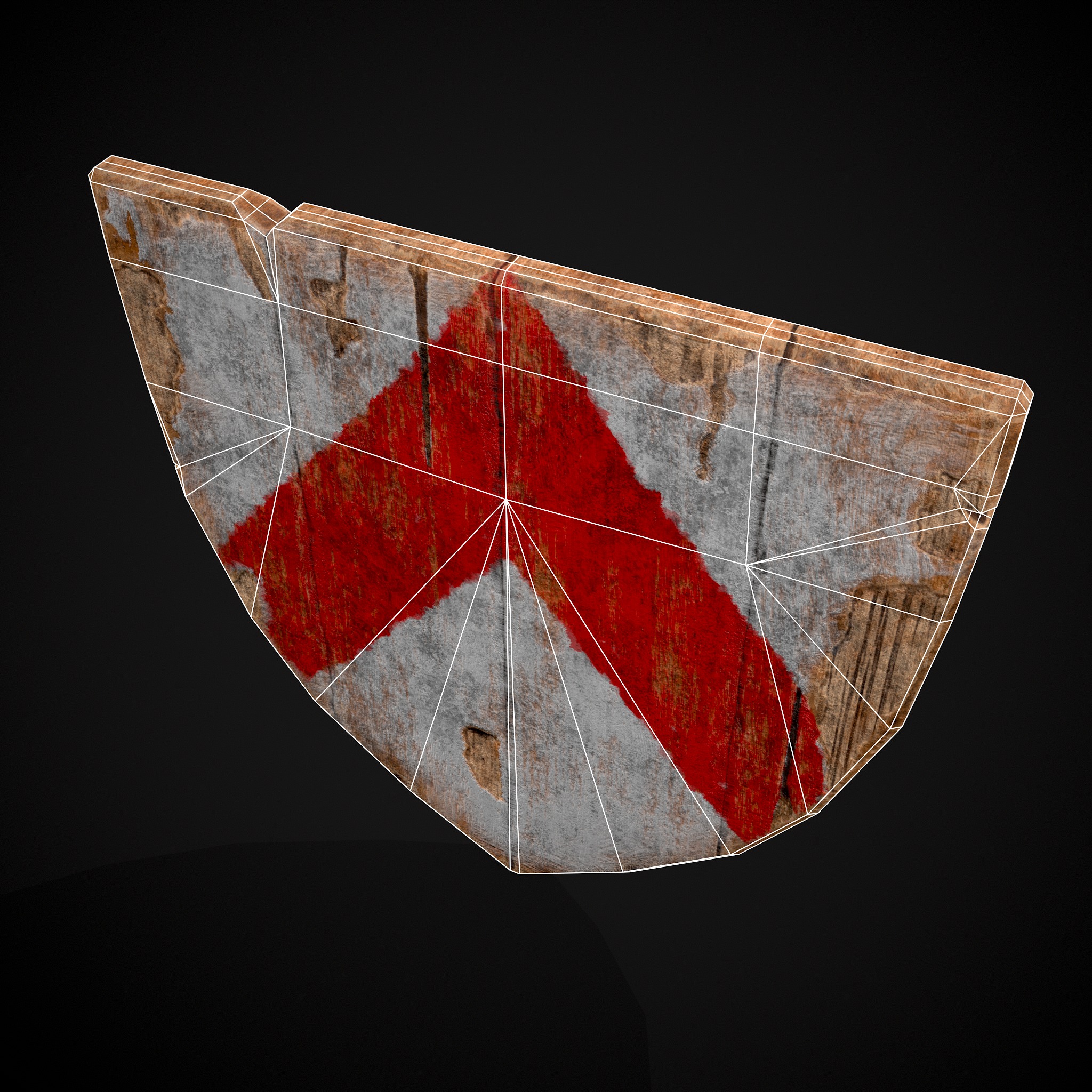 Coat of Arms Red and White Low-poly 3D model_16