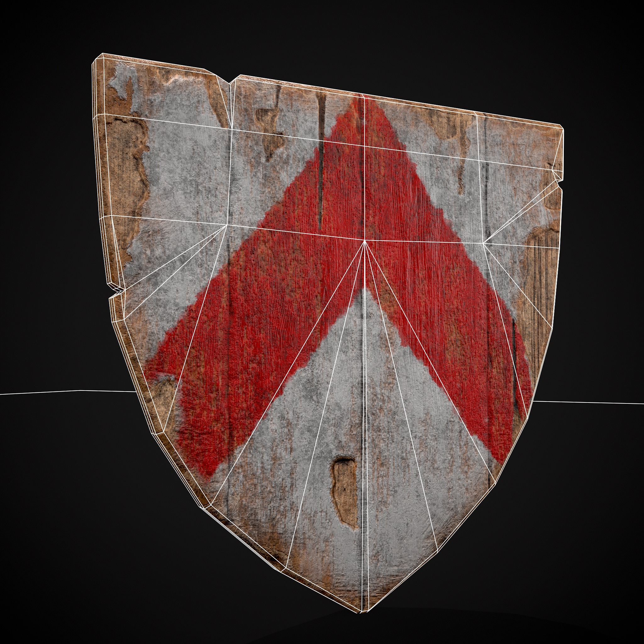 Coat of Arms Red and White Low-poly 3D model_20