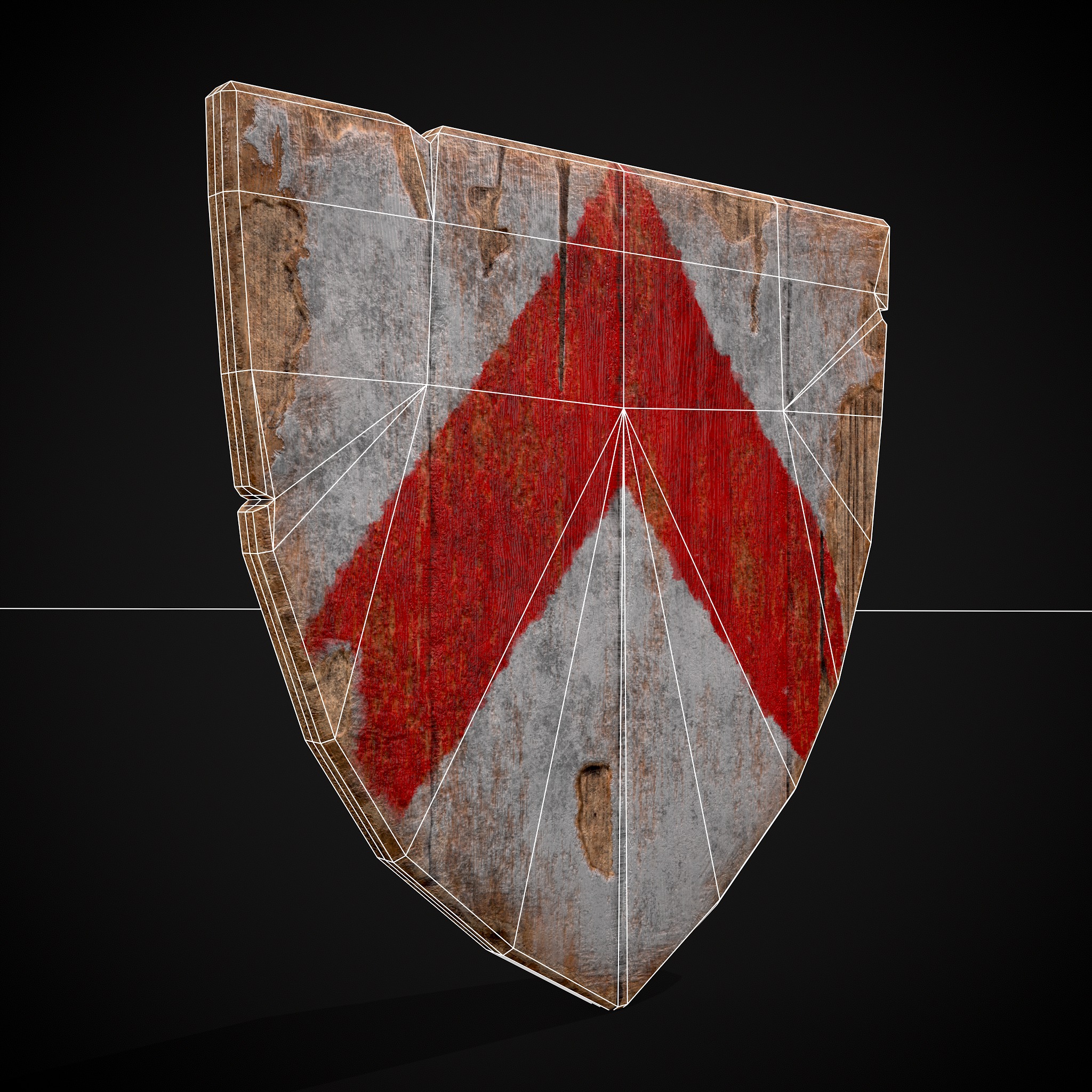 Coat of Arms Red and White Low-poly 3D model_4
