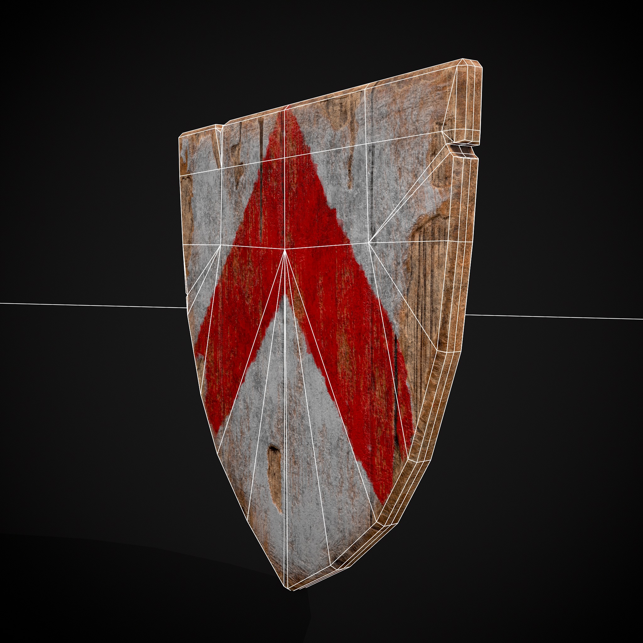 Coat of Arms Red and White Low-poly 3D model_14