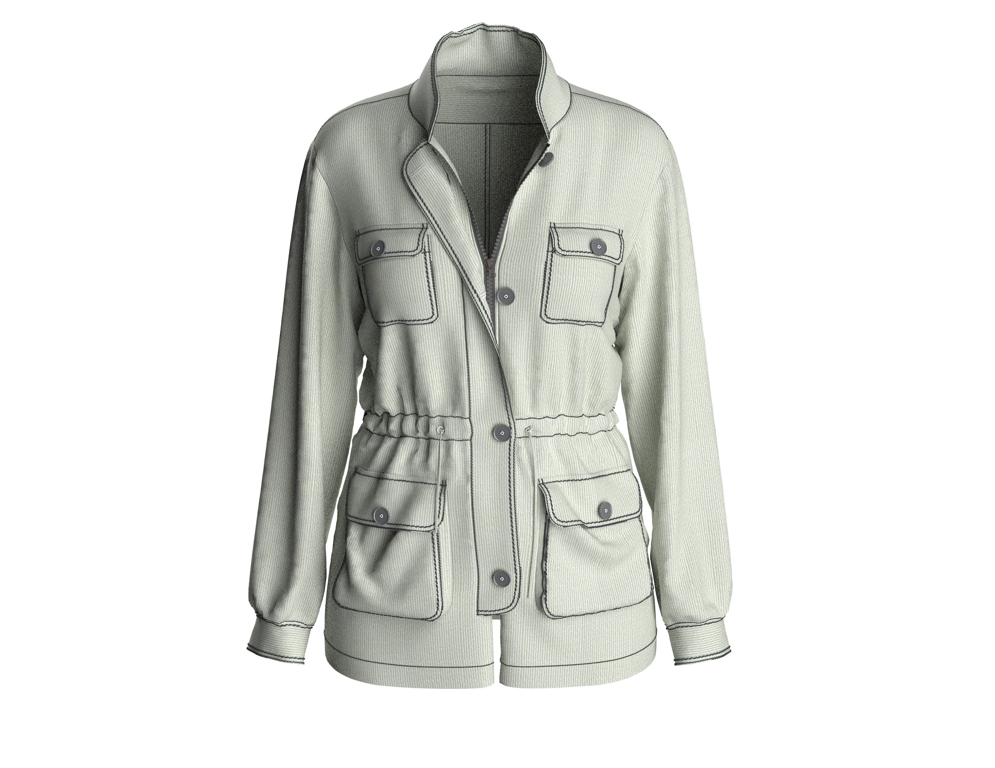 55 jacket pattern 3D print model_4