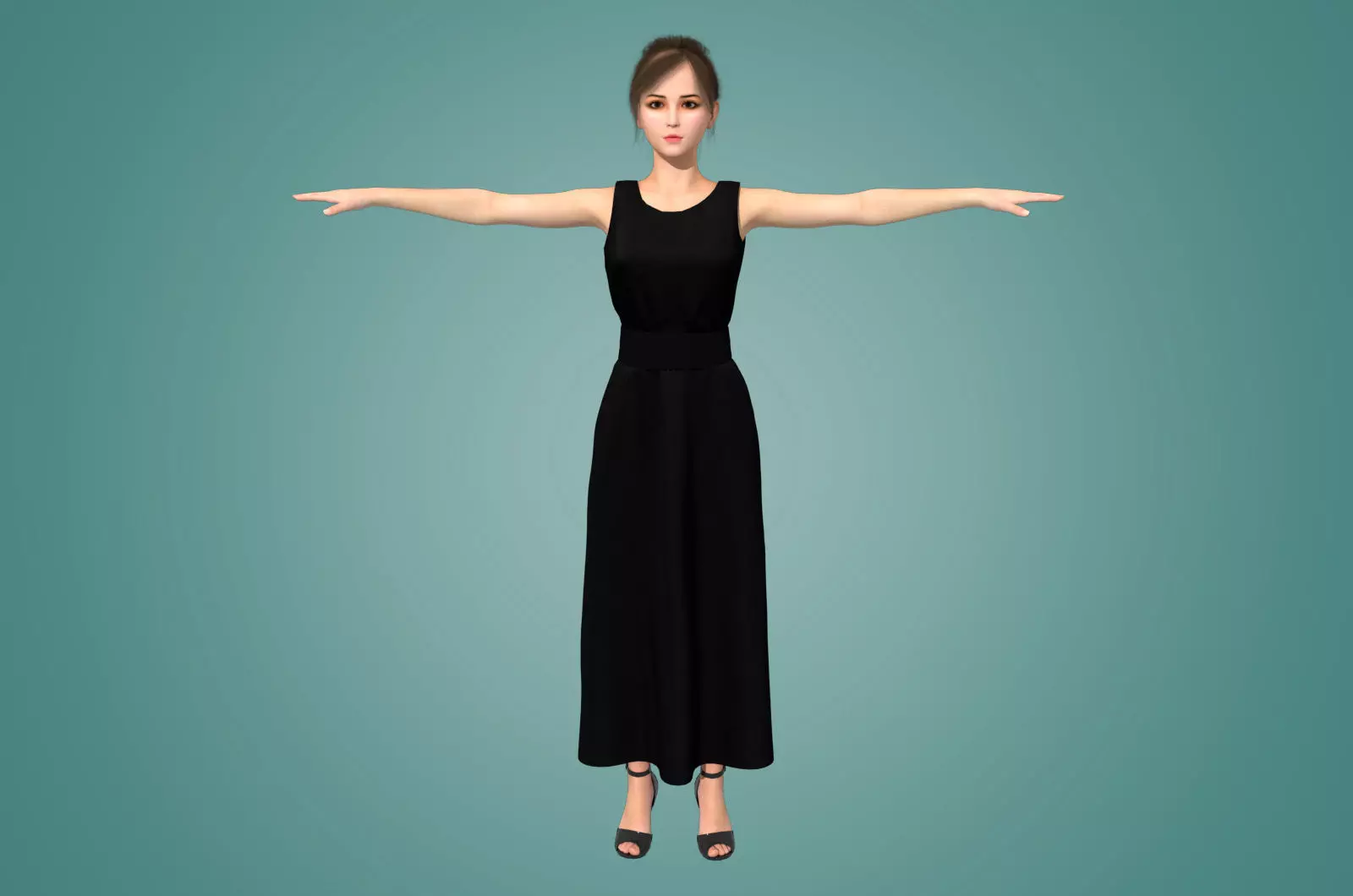 Reality binding wearing long skirt beauty oligo 3D model Low-poly 3D model
