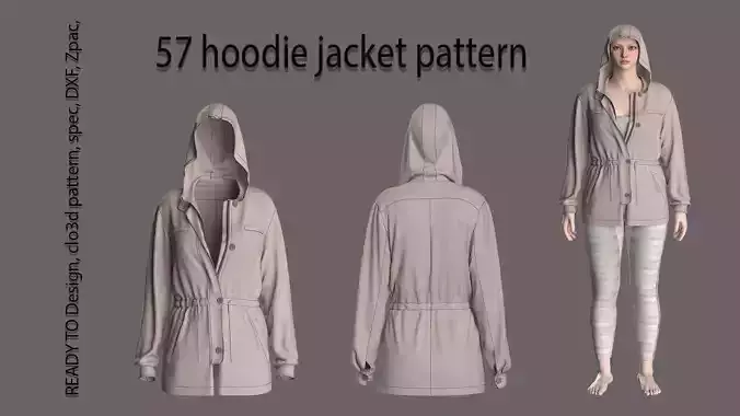 57 hoodie jacket pattern 3D print model 57 hoodie jacket pattern 3D print model