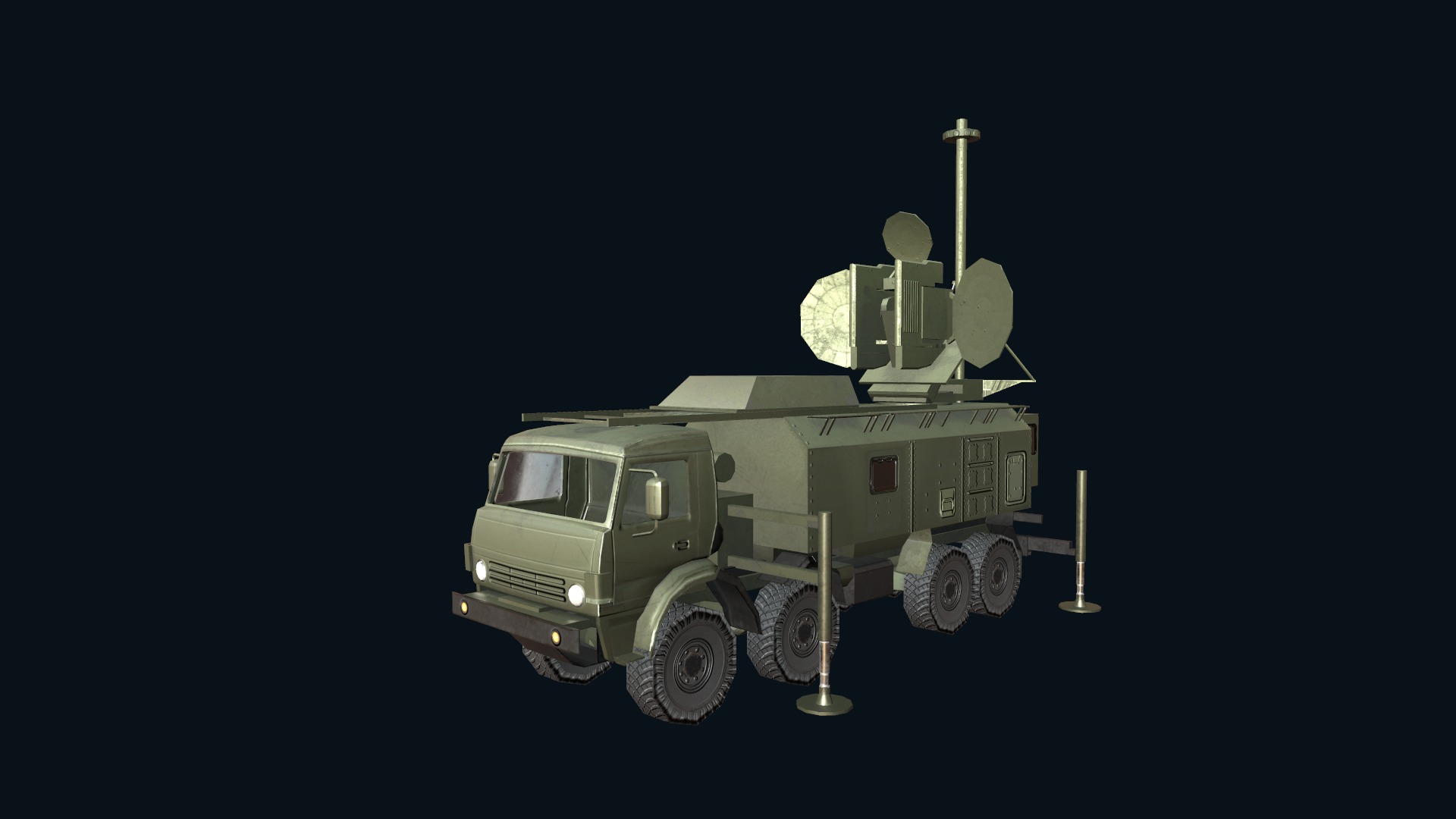 Asset - Army - Krasukha 4 EW System - 01 3D Model Realistic Low-poly 3D model_26