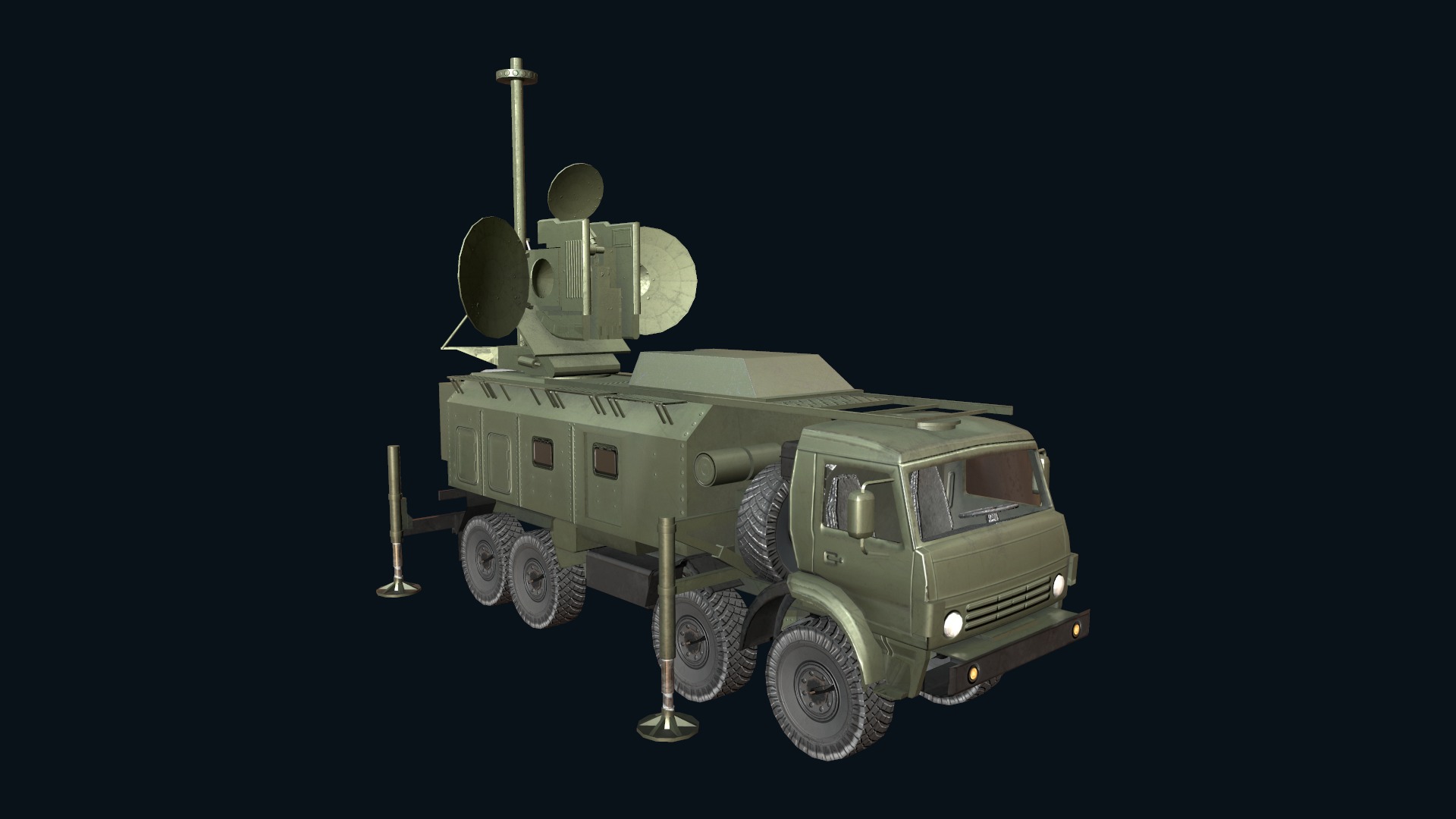 Asset - Army - Krasukha 4 EW System - 01 3D Model Realistic Low-poly 3D model_8