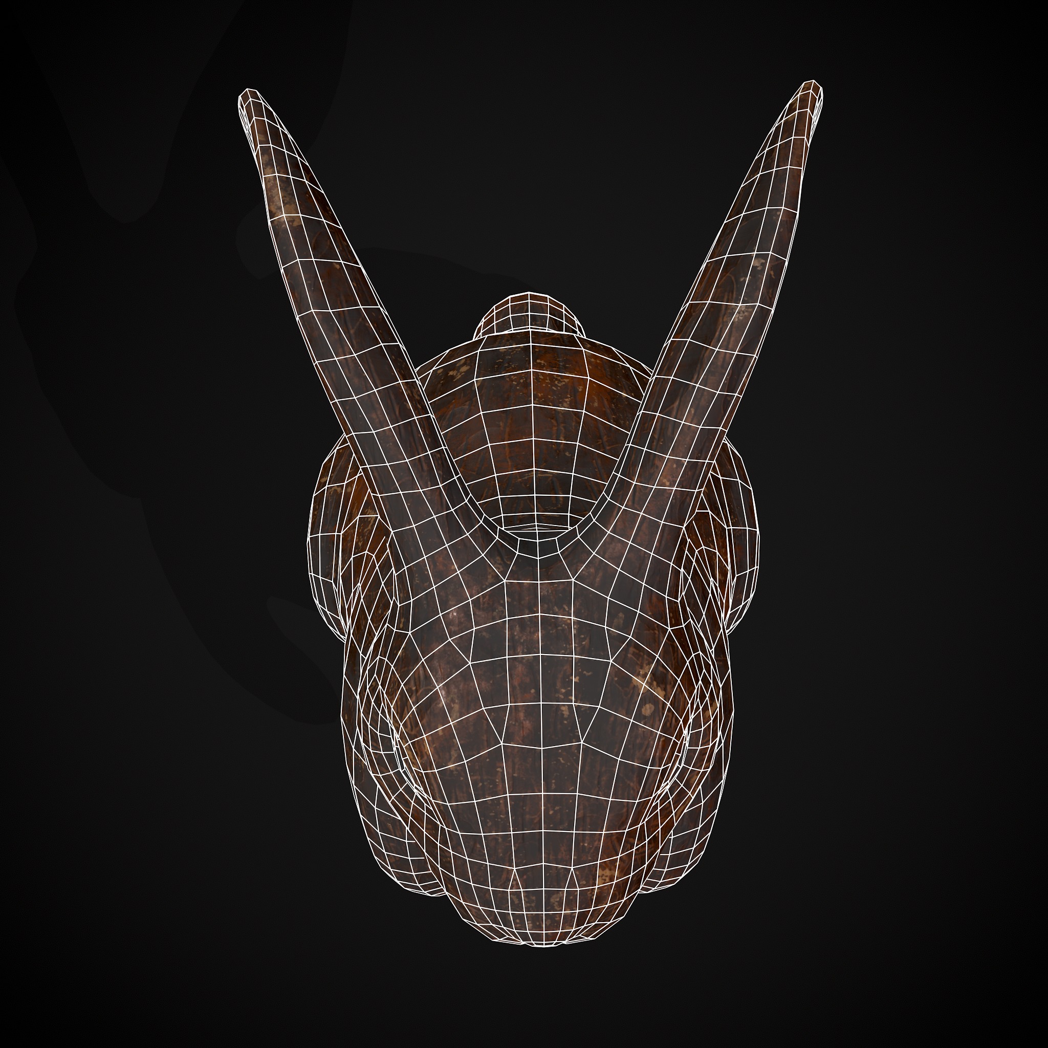 Sculpted Wooden Rabbit Toy Low-poly 3D model_16