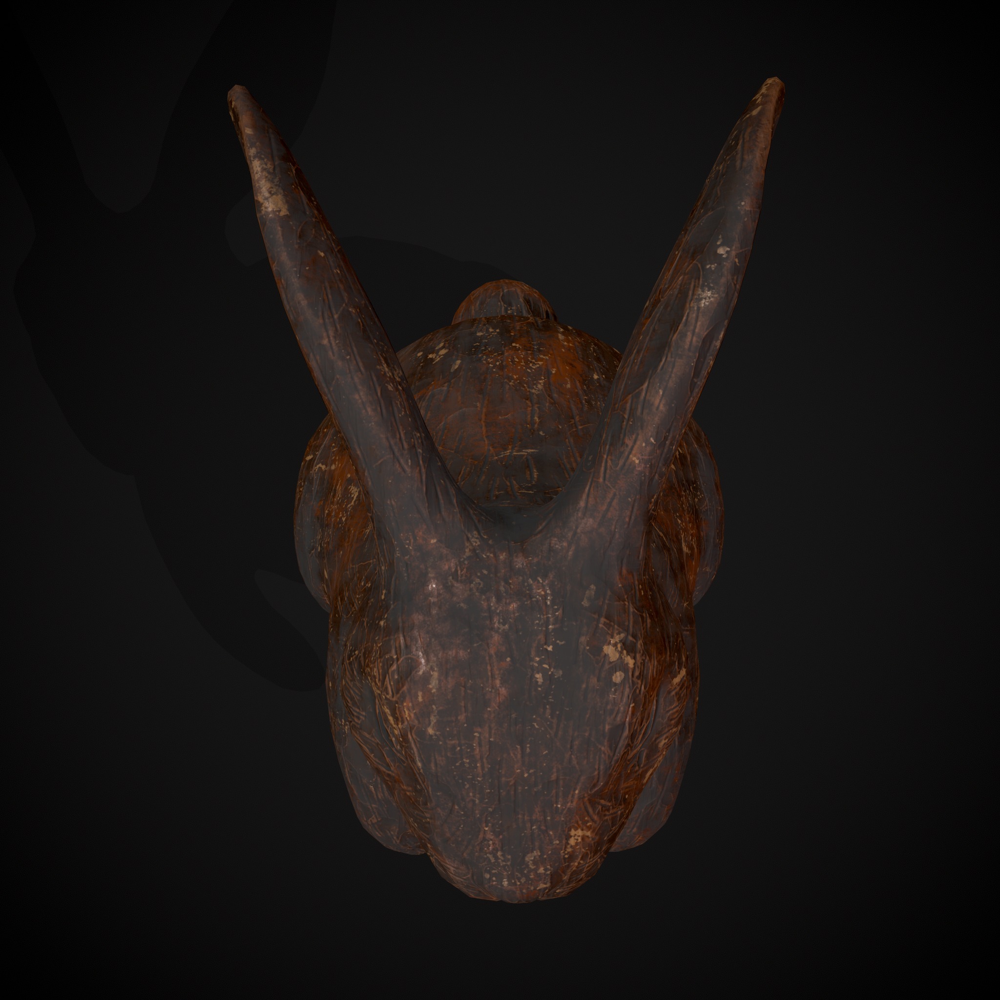 Sculpted Wooden Rabbit Toy Low-poly 3D model_15