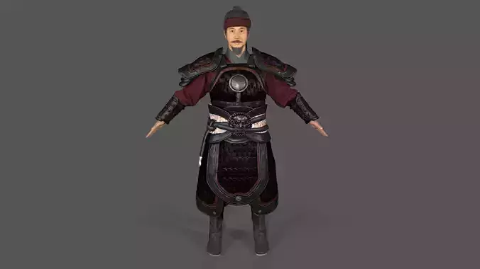  warrior character Low-poly 3D model