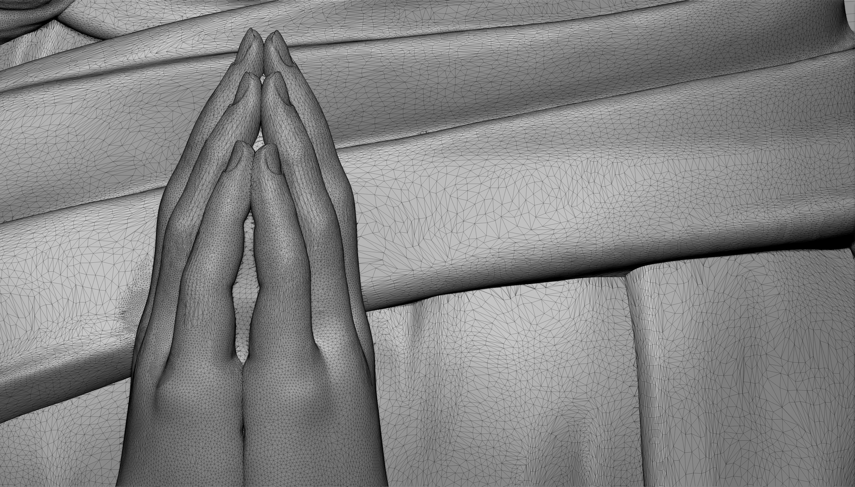 Virgin Mary praying Pendant 3D print model_4