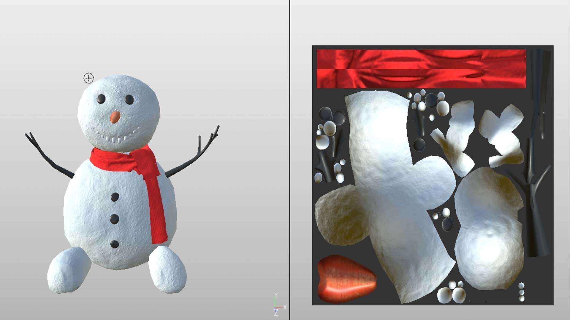 Snowmen  character Low-poly 3D model_8
