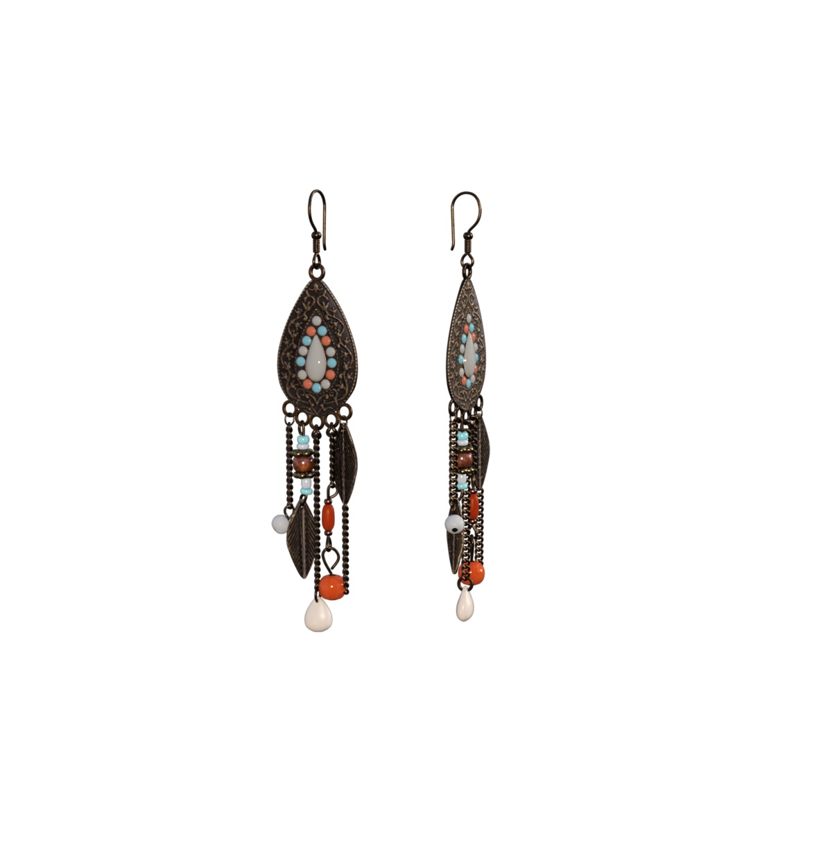 Women Drop Earrings Rigged OBJ FBX Renders Details 3D model Low-poly 3D model_2